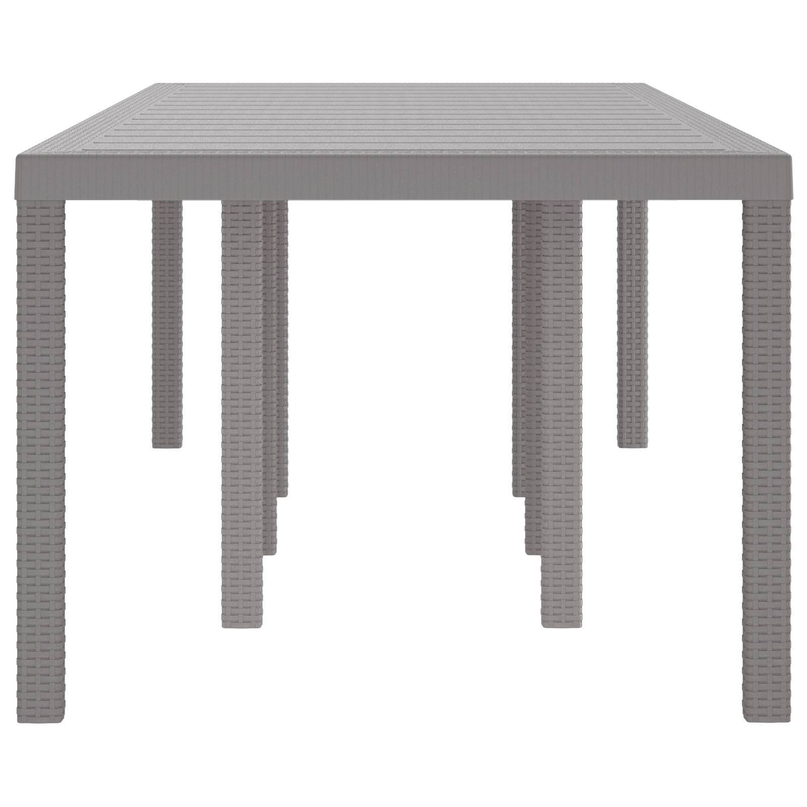 vidaXL Gartentisch Hellgrau 250x100x73 cm Poly Rattan