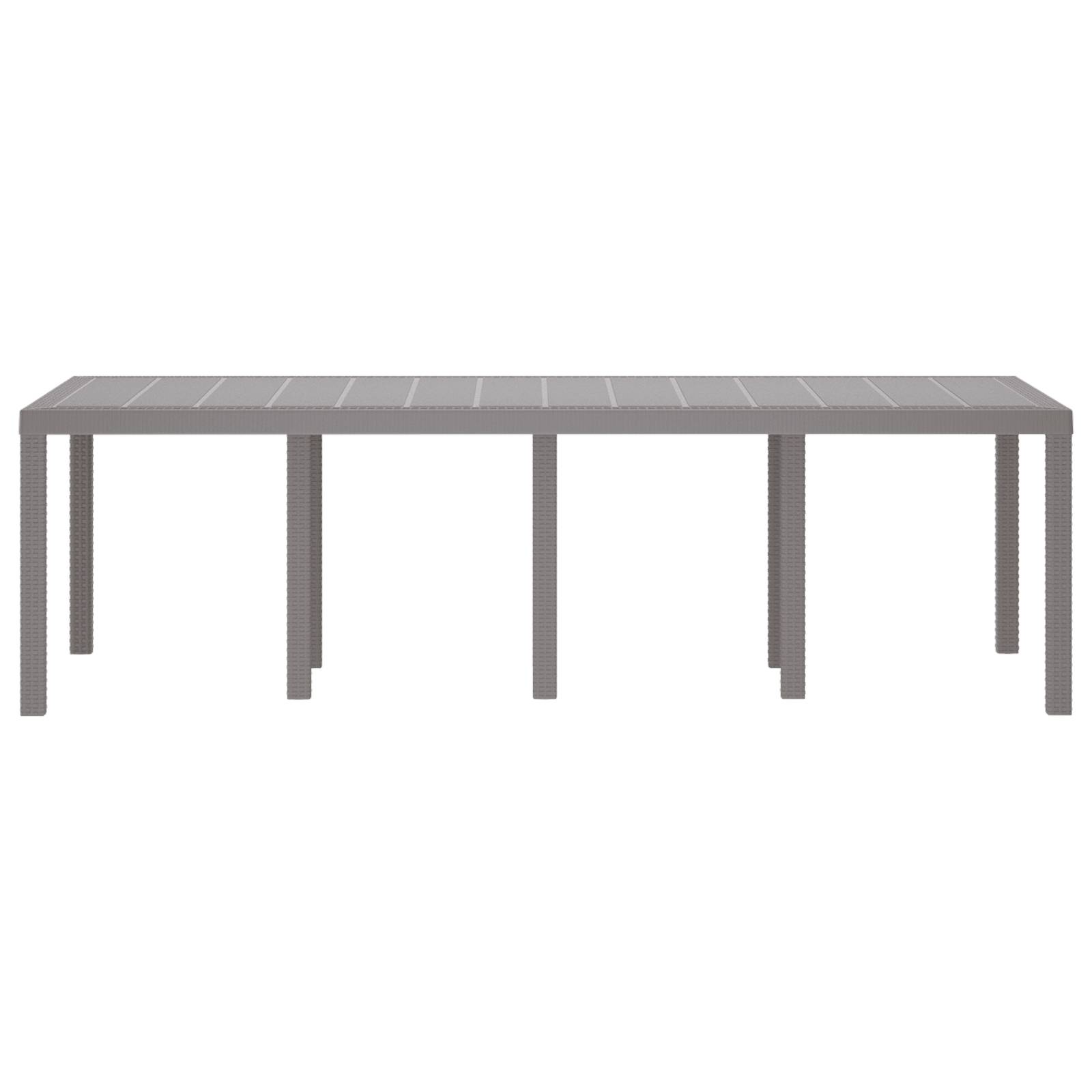 vidaXL Gartentisch Hellgrau 250x100x73 cm Poly Rattan