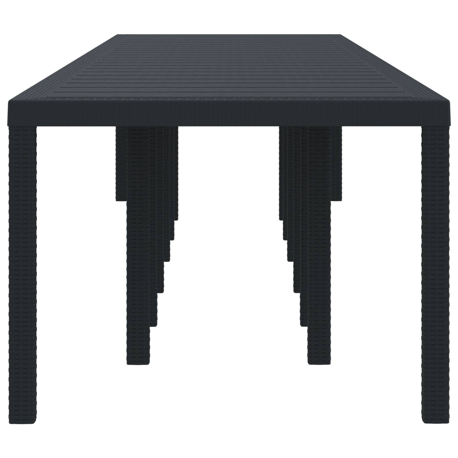vidaXL Gartentisch Anthrazit 400x100x73 cm Poly Rattan