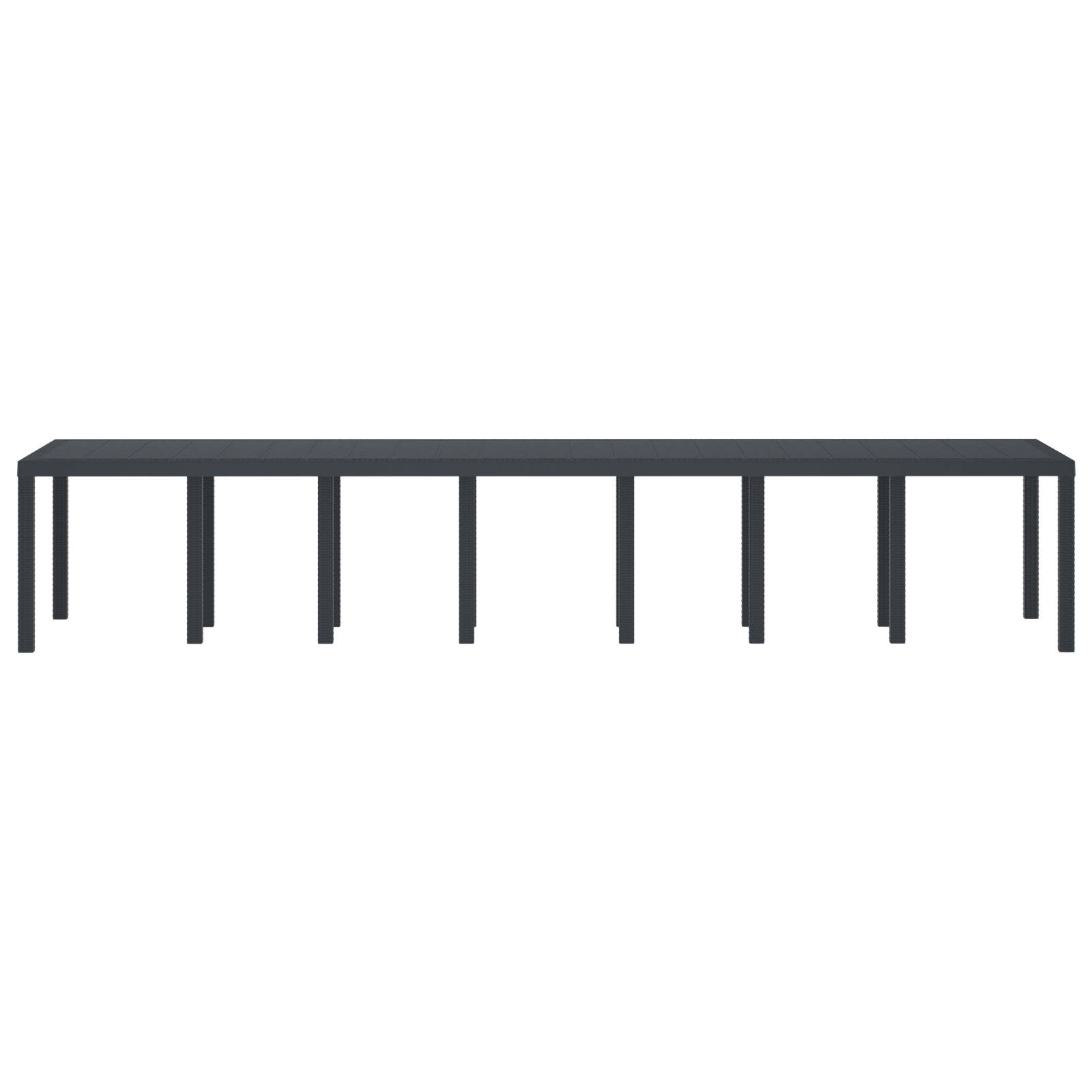 vidaXL Gartentisch Anthrazit 400x100x73 cm Poly Rattan