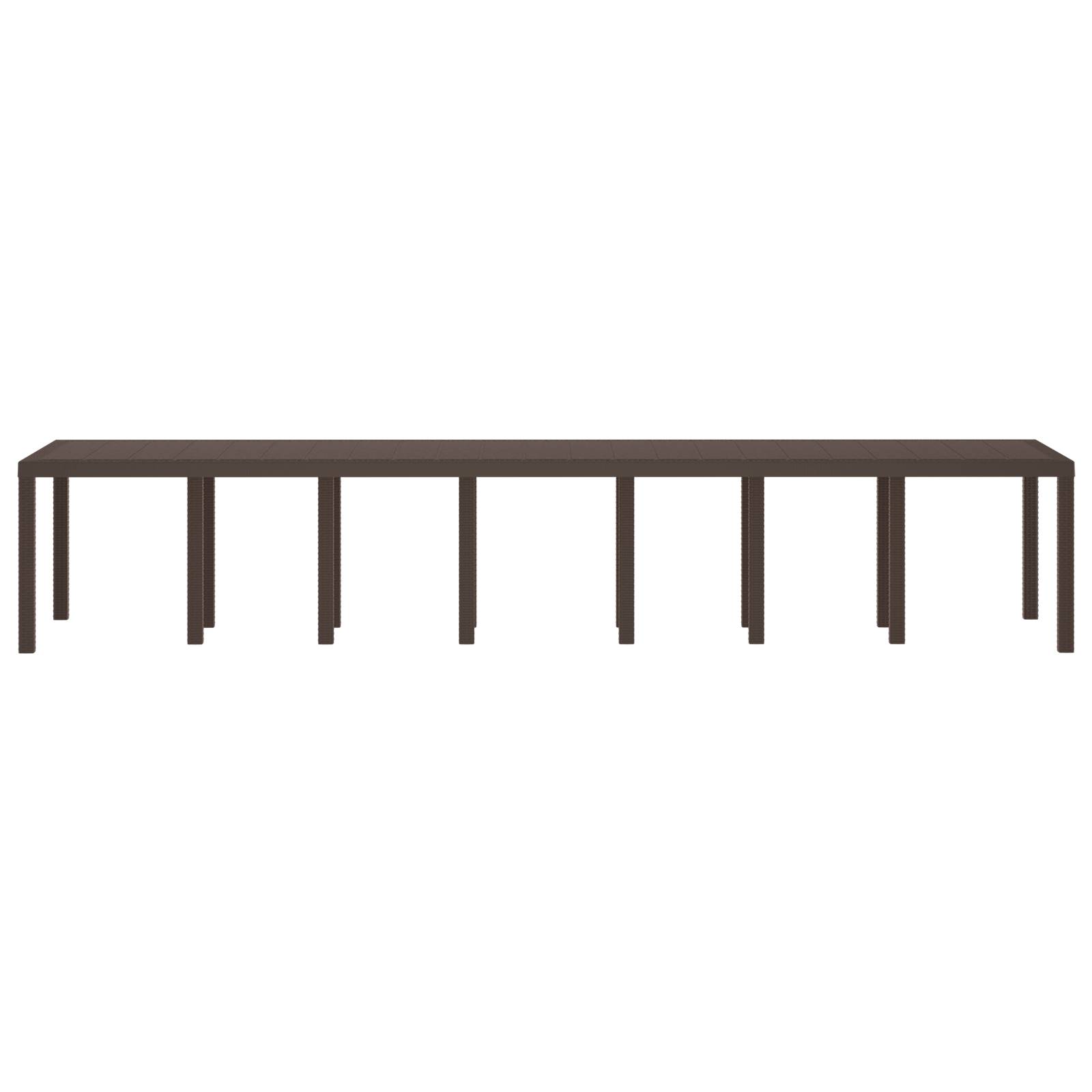 vidaXL Gartentisch Braun 400x100x73 cm Poly Rattan