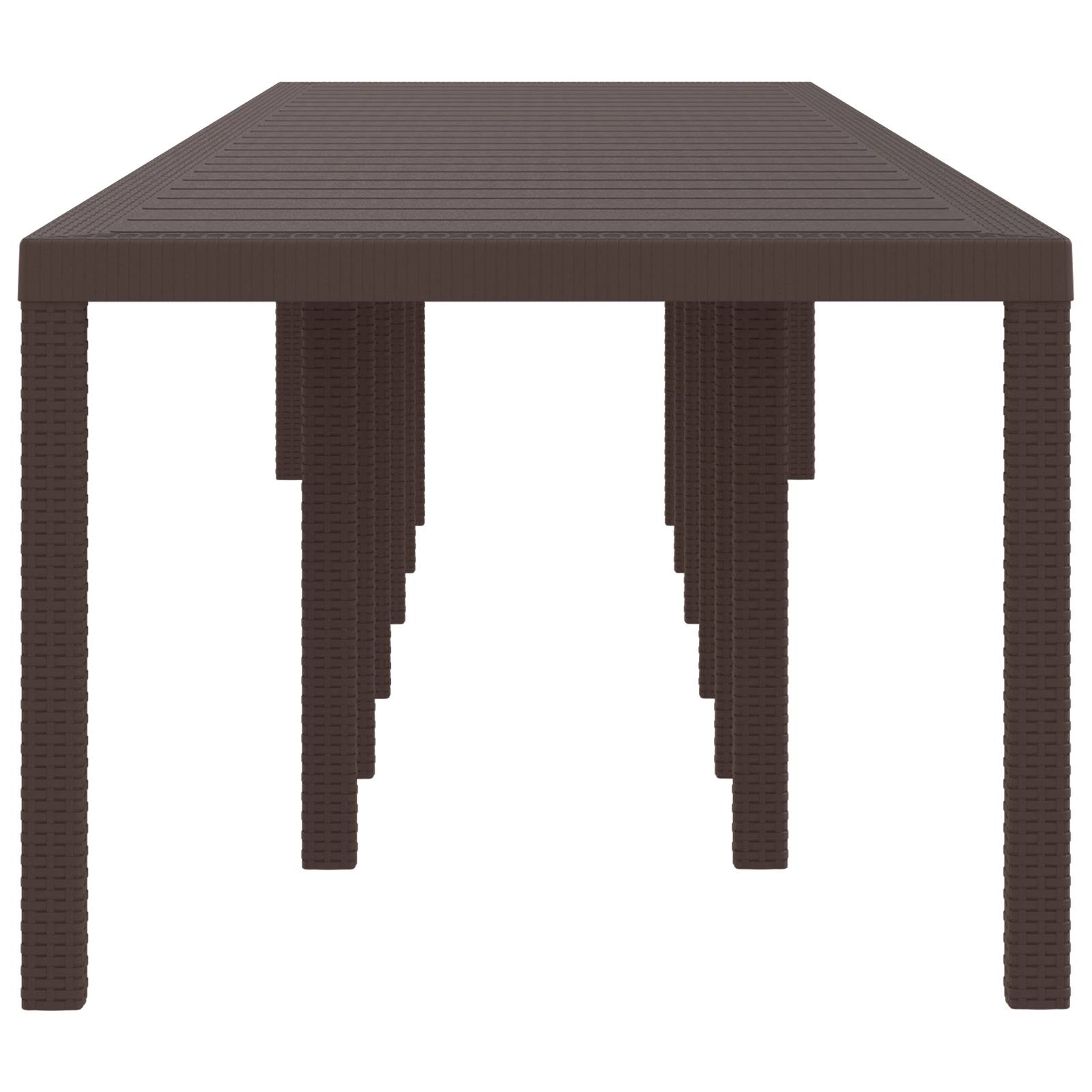 vidaXL Gartentisch Braun 400x100x73 cm Poly Rattan