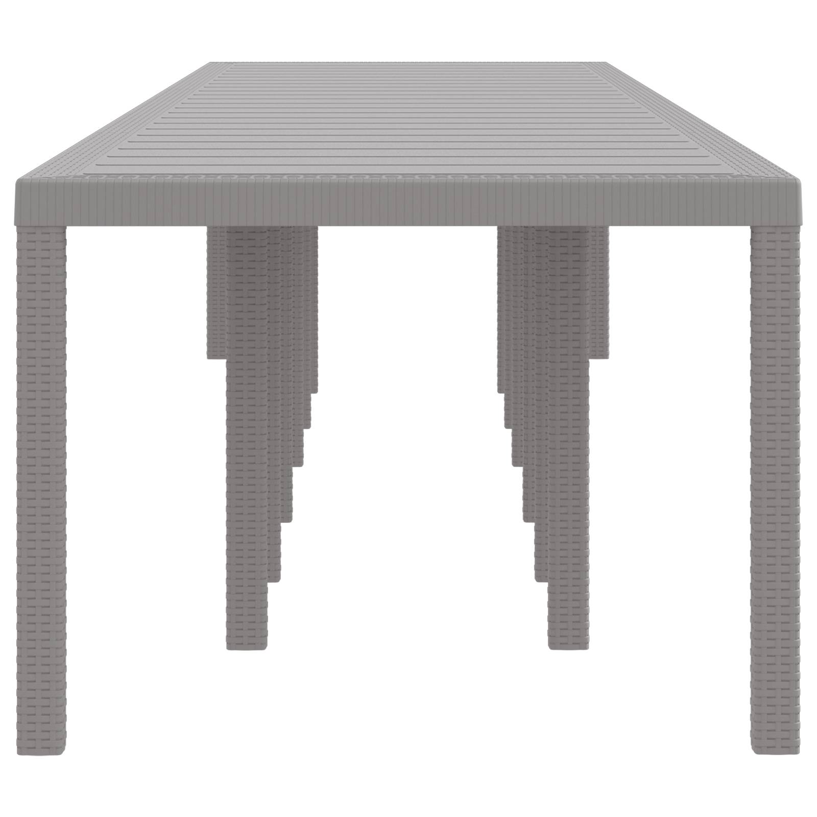 vidaXL Gartentisch Hellgrau 400x100x73 cm Poly Rattan