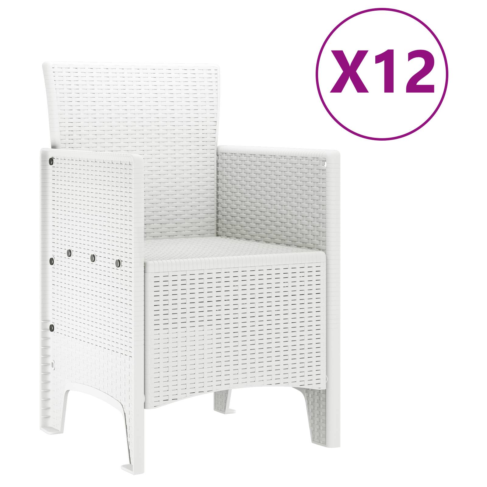 vidaXL 13-teiliges Garten Esszimmer Set Weiß Poly Rattan