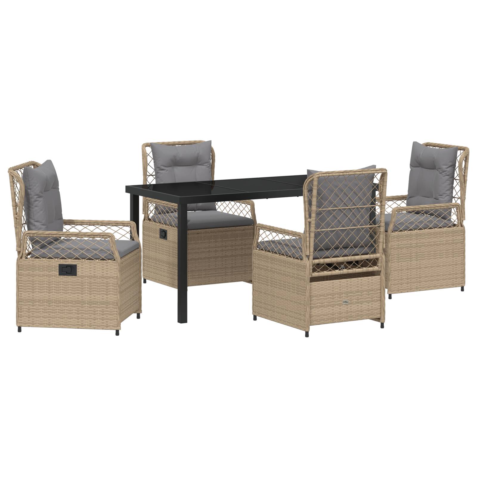 vidaXL 5-teiliges Garten-Dining-Set Beige Poly-Rattan