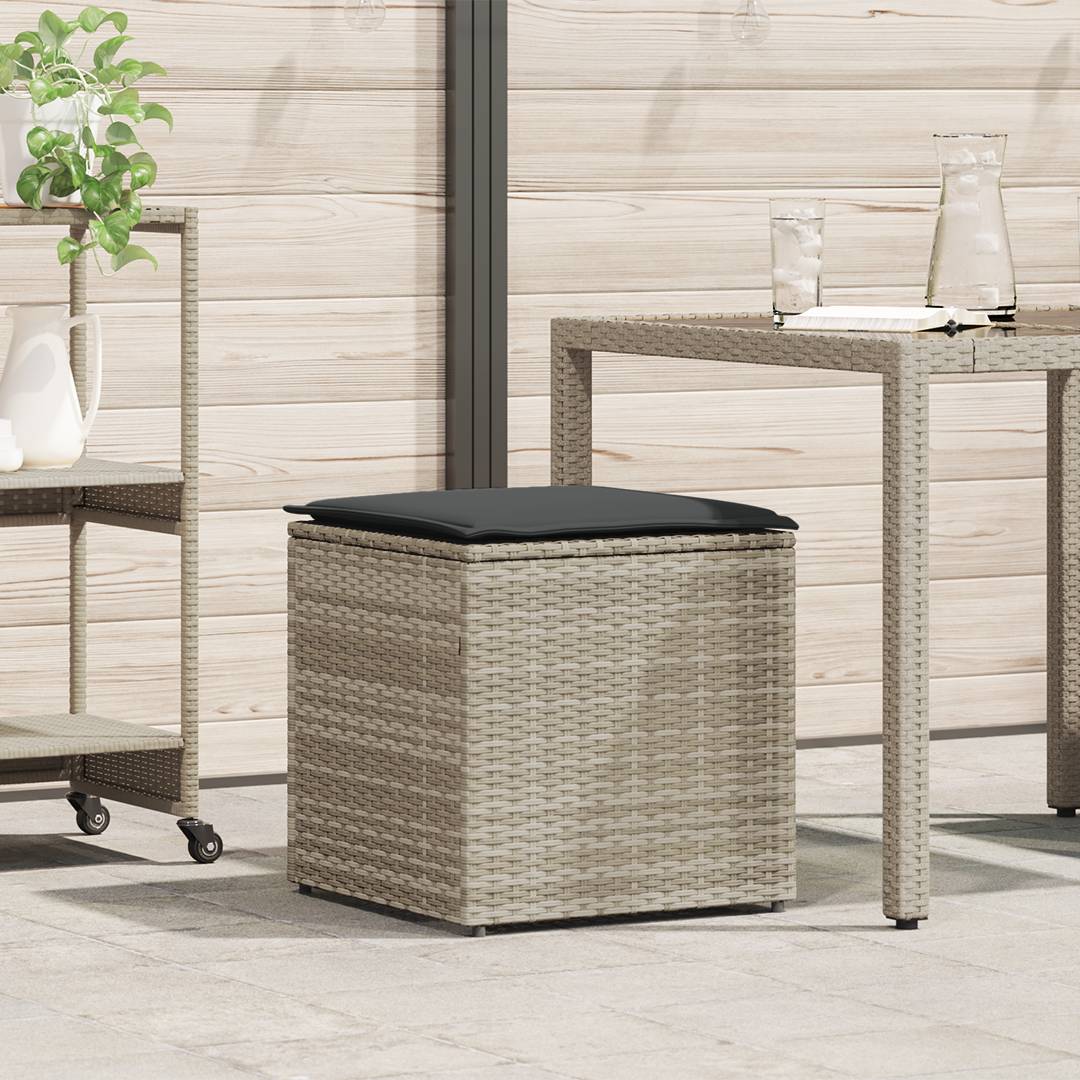 vidaXL Outdoor Speicherbox Hellgrau und Dunkelgrau Synthetisches Rattan