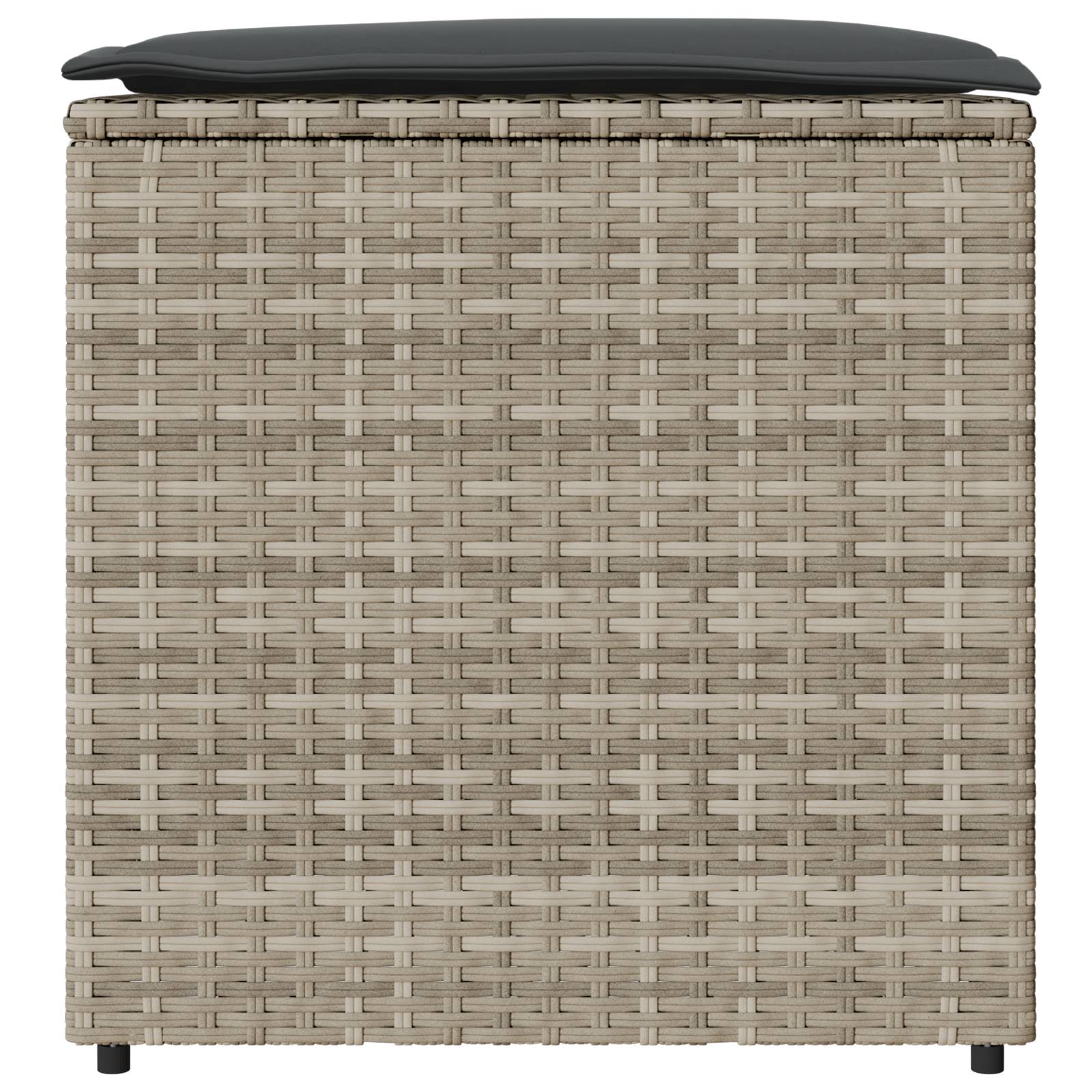 vidaXL Outdoor Speicherbox Hellgrau und Dunkelgrau Synthetisches Rattan