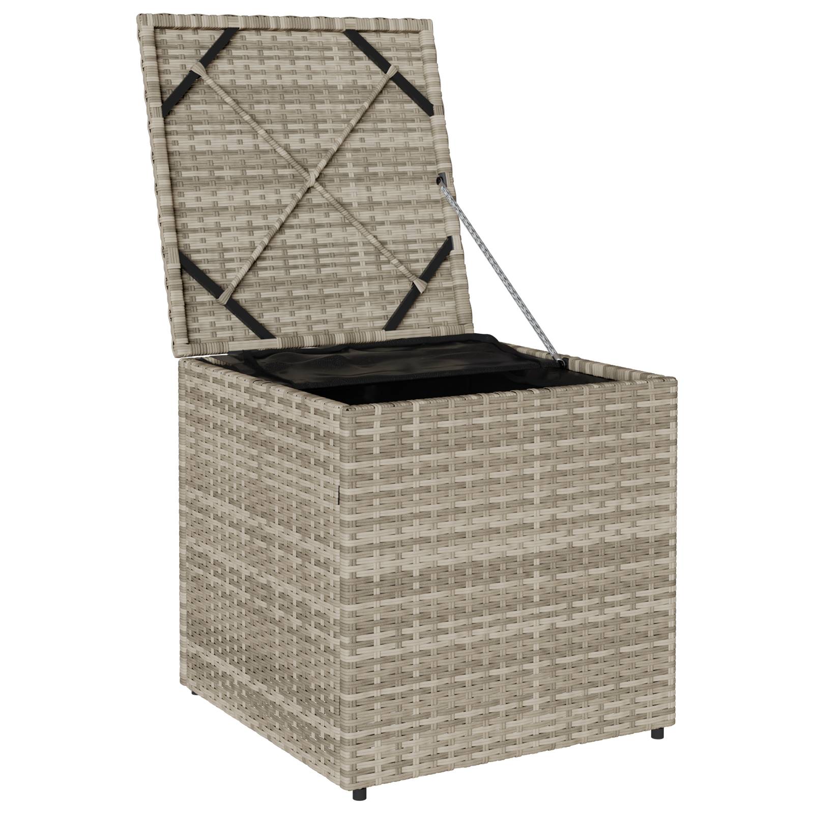 vidaXL Outdoor Speicherbox Hellgrau und Dunkelgrau Synthetisches Rattan