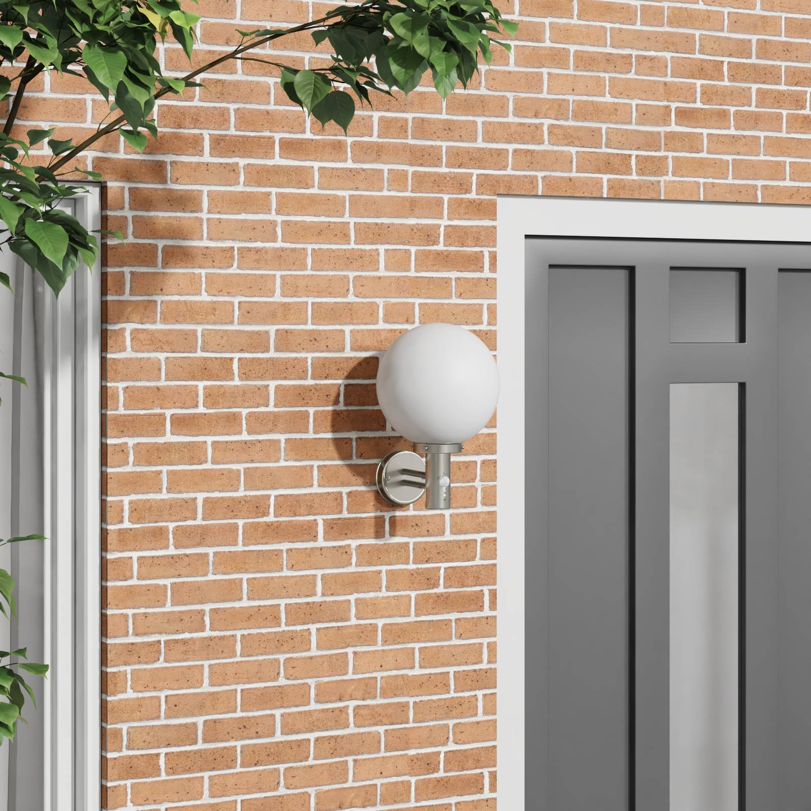 vidaXL Außenwandleuchte mit Sensor Silber Edelstahl IP44
