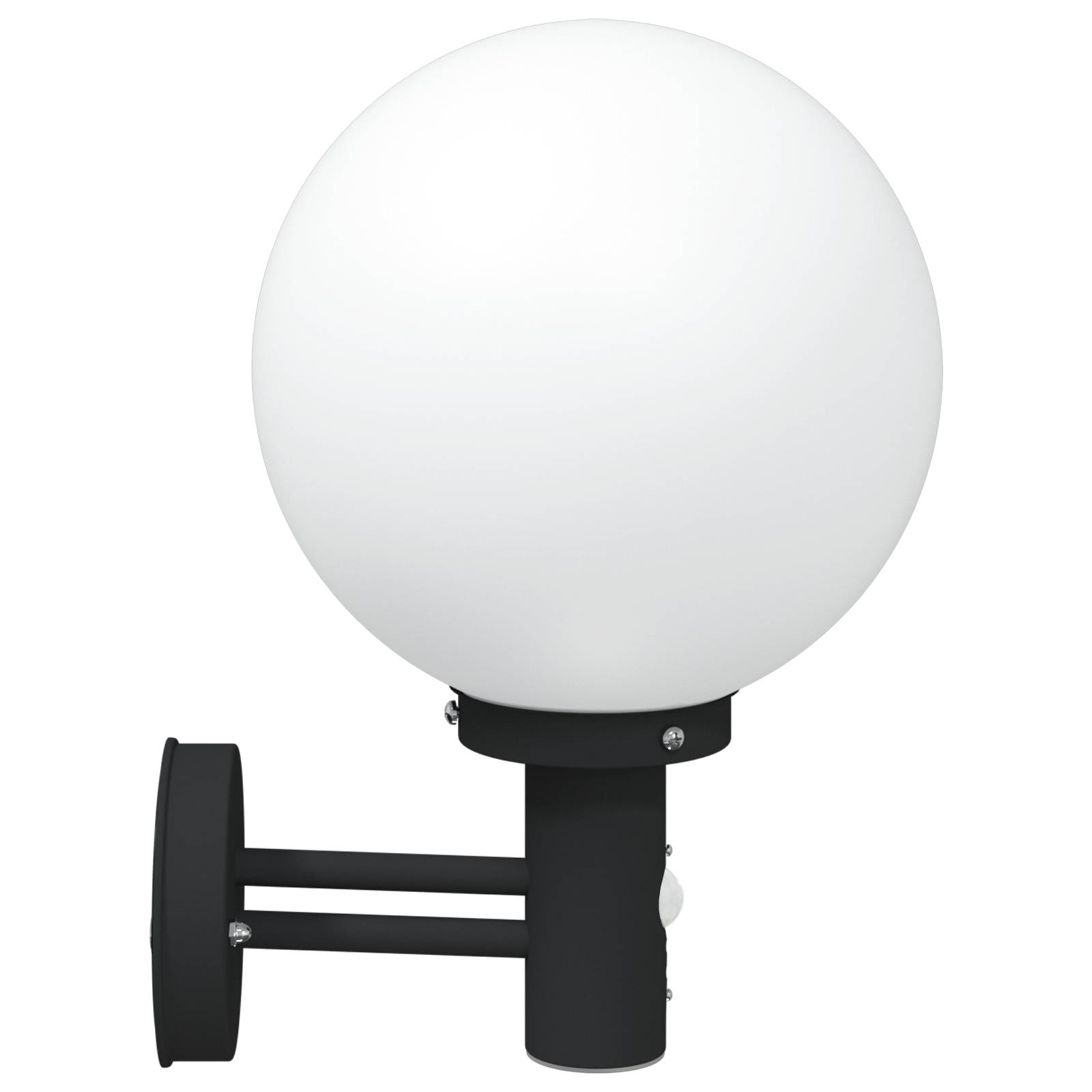 vidaXL Außenwandleuchten mit Sensor 2 Stück Schwarz Edelstahl IP44