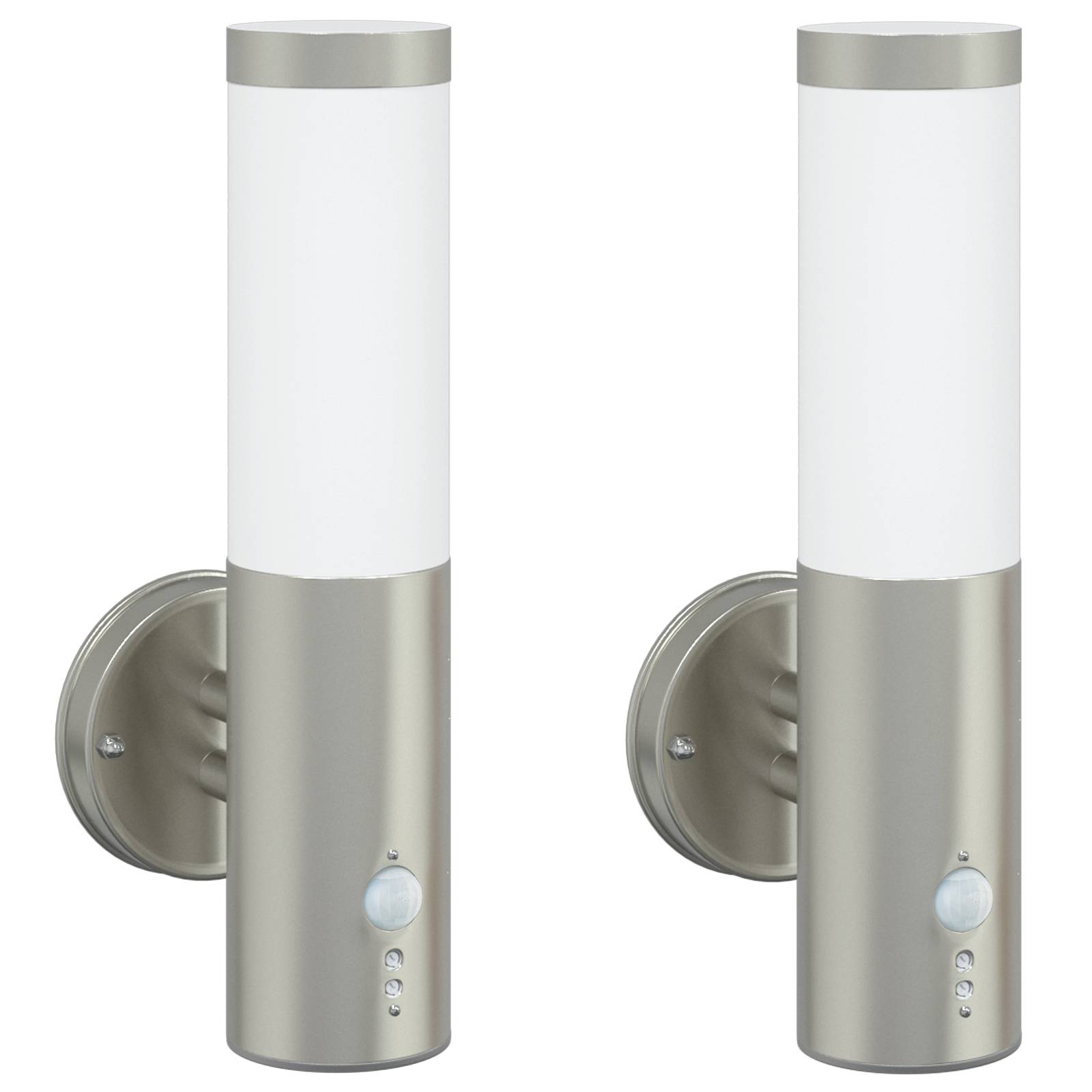 vidaXL Außenwandleuchten mit Sensor 2 Stk. Silbern Edelstahl IP44