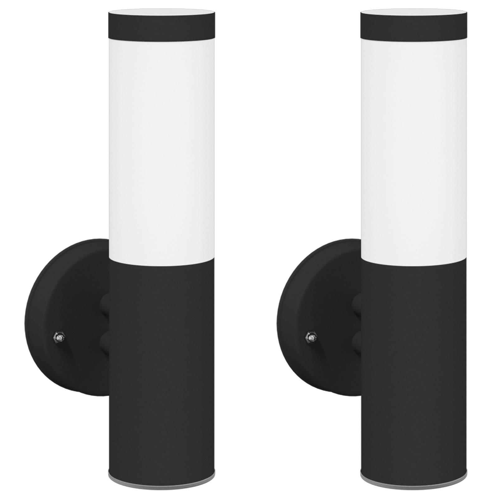 vidaXL Außenwandleuchten 2 Stk. Schwarz Edelstahl IP44
