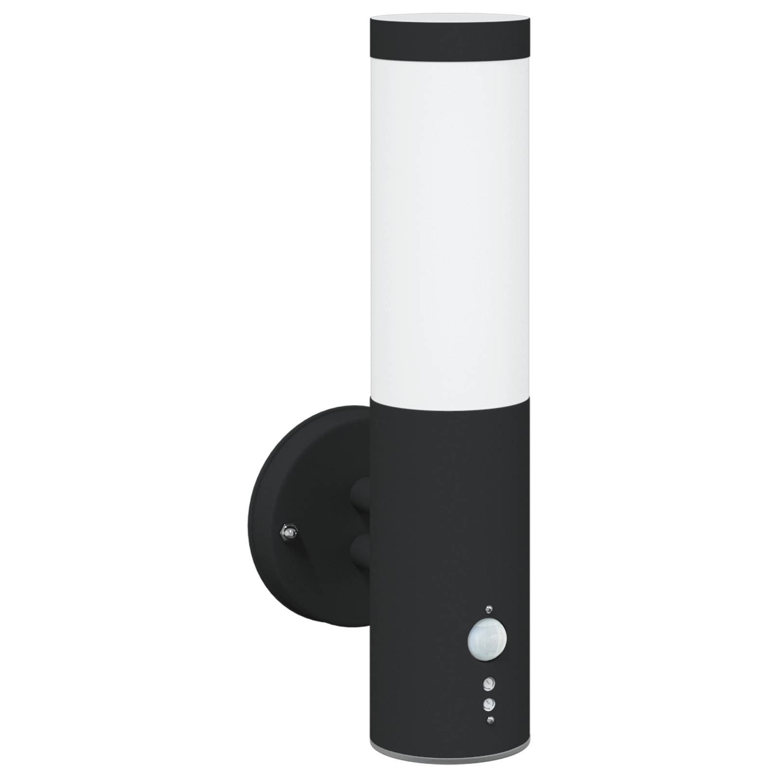 vidaXL Außenwandleuchte mit Sensor Schwarz Edelstahl IP44