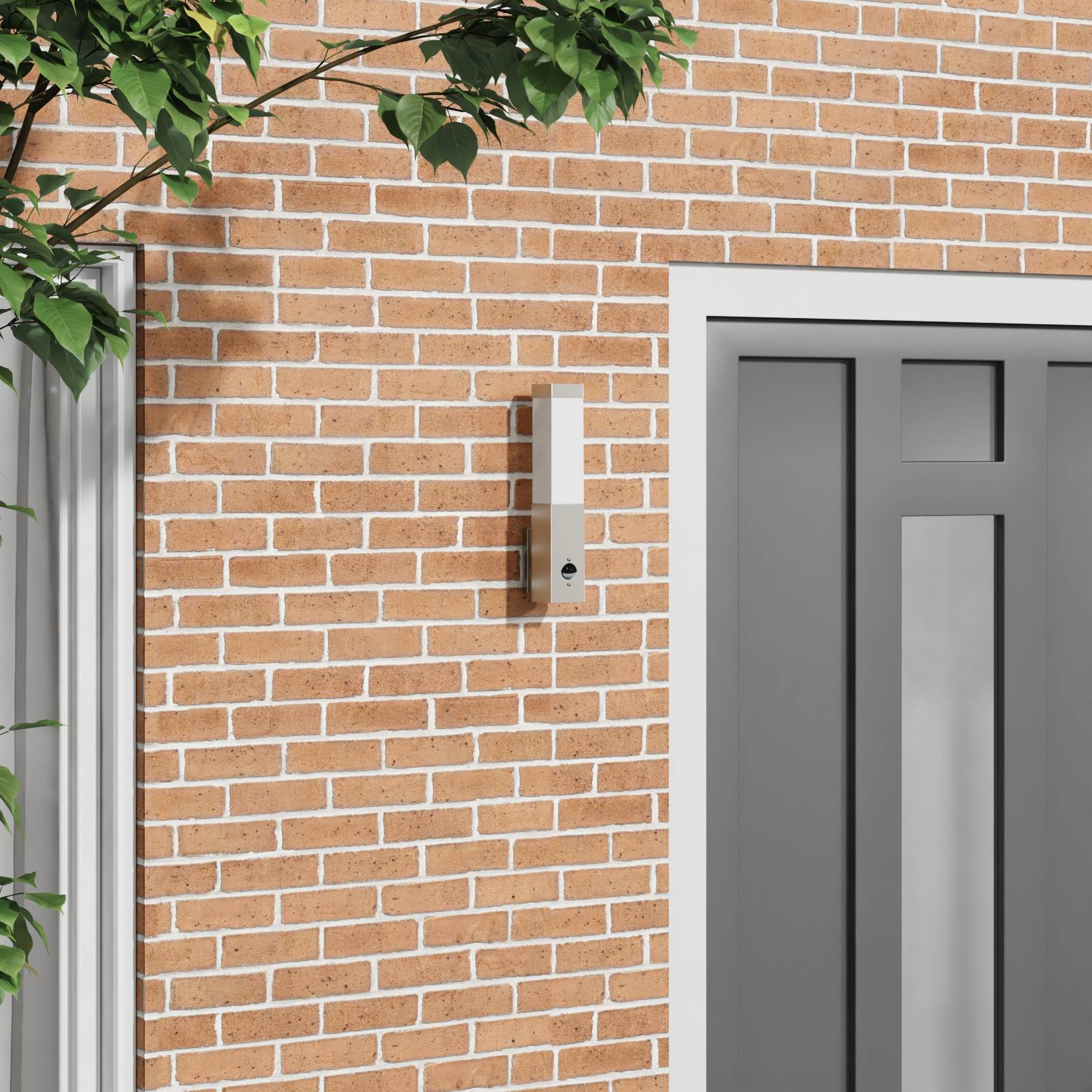 vidaXL Außenwandleuchte mit Sensor Silber Edelstahl IP44