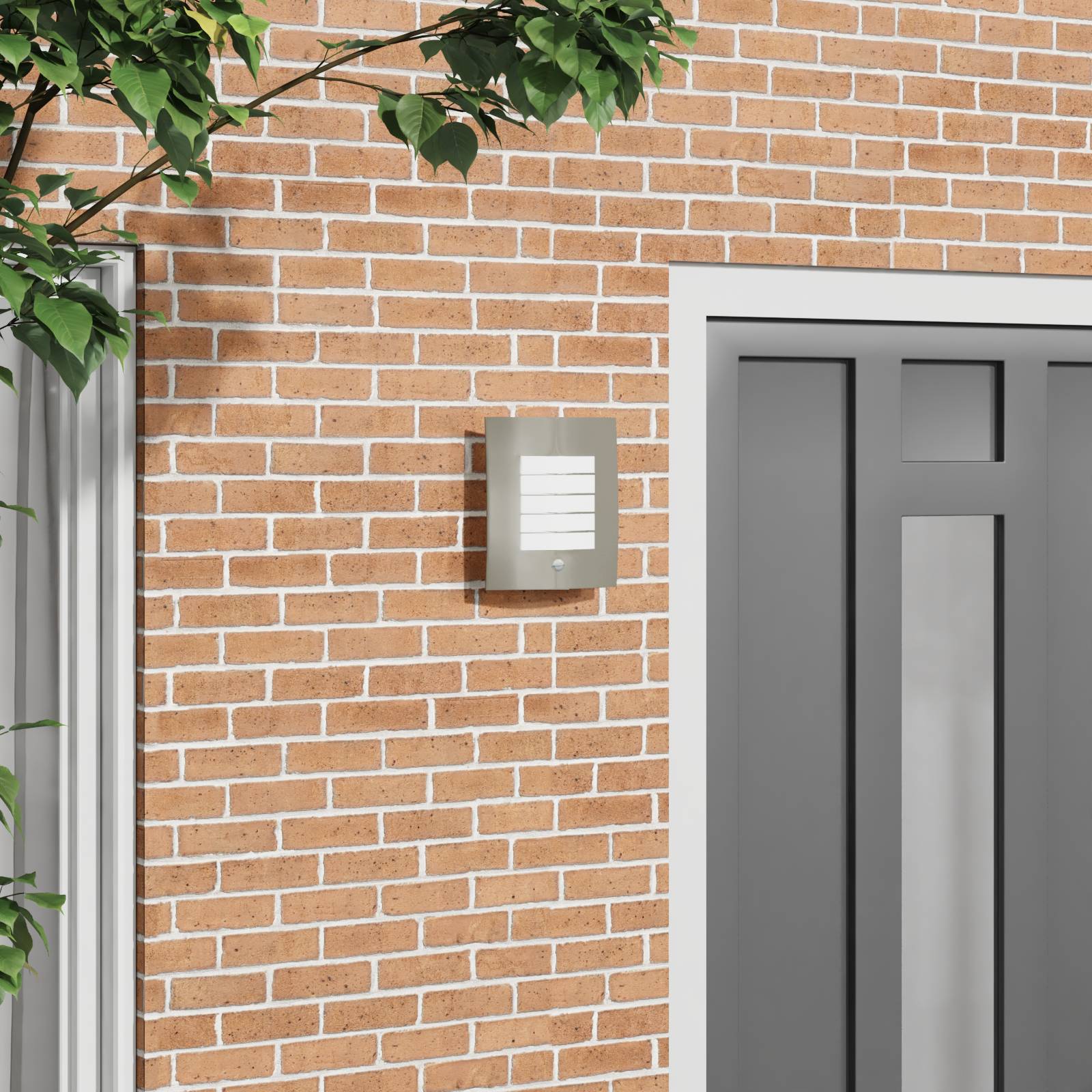 vidaXL Außenwandleuchte mit Sensor 2 Stück Silber Edelstahl IP44