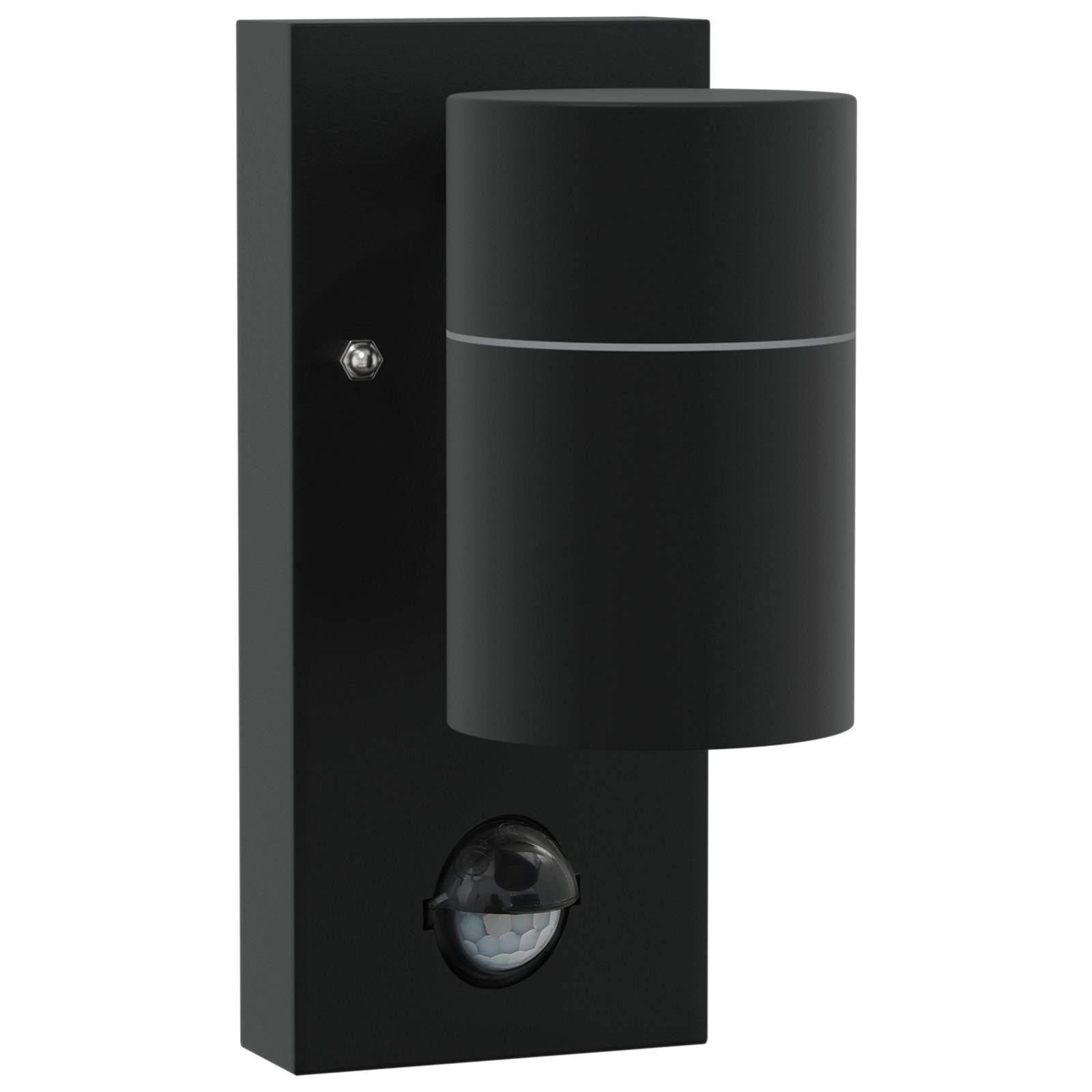 vidaXL Außenwandleuchten mit Sensor 2 Stk Schwarz Edelstahl IP44