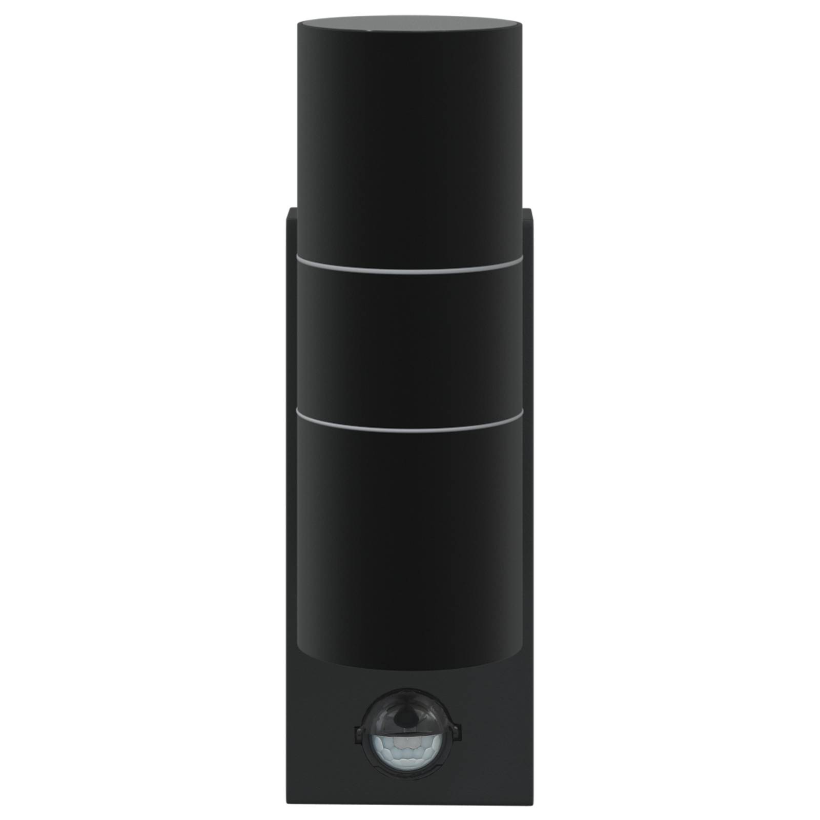 vidaXL Außenwandleuchte mit Sensor Schwarz Edelstahl IP44