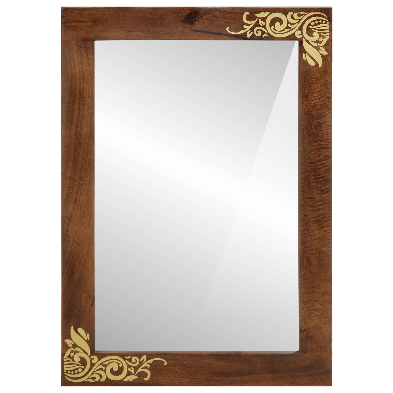 vidaXL Badezimmer Spiegel 50x70x3 cm Mango Massivholz