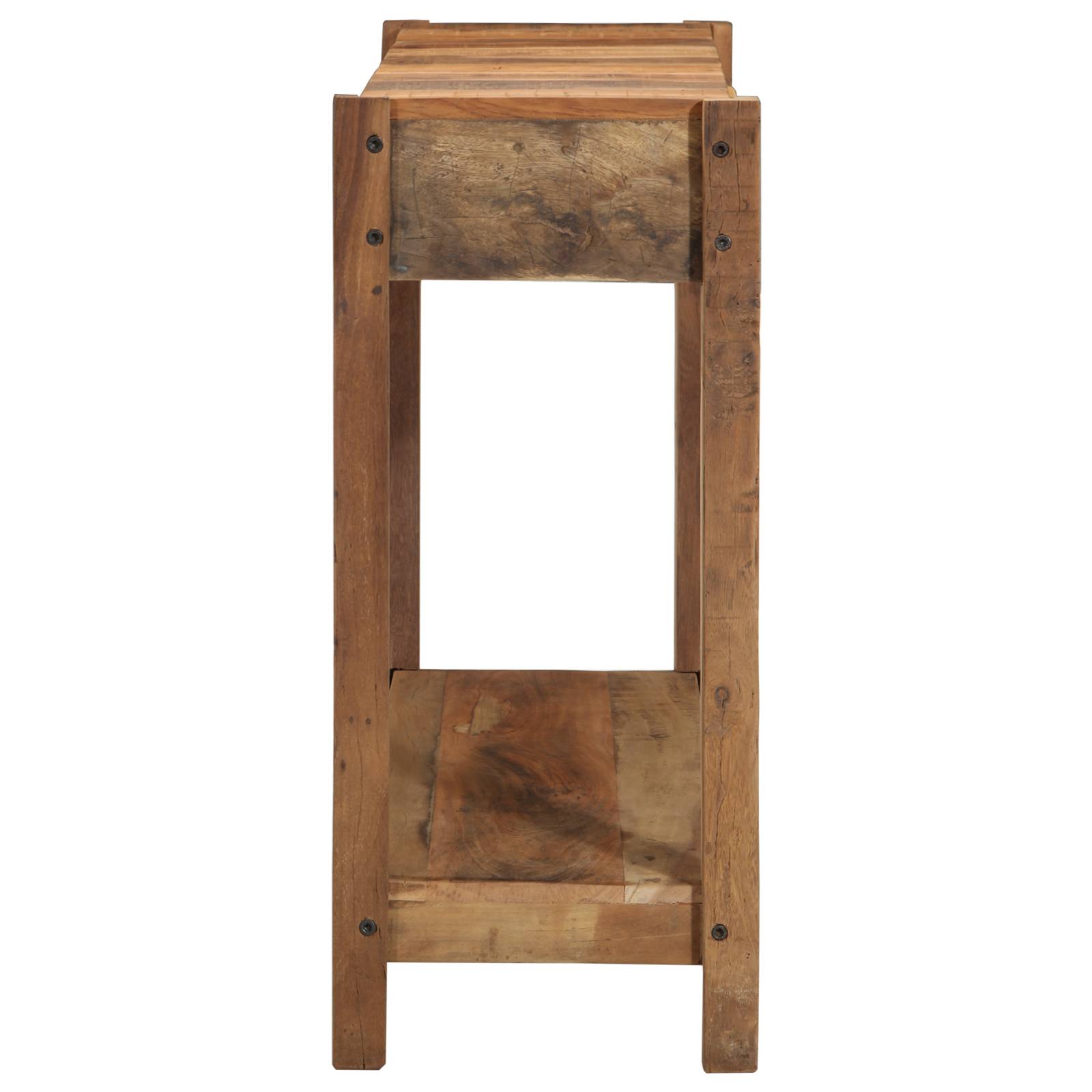 vidaXL Konsolentisch 107x33x76 cm Recyceltes Massivholz