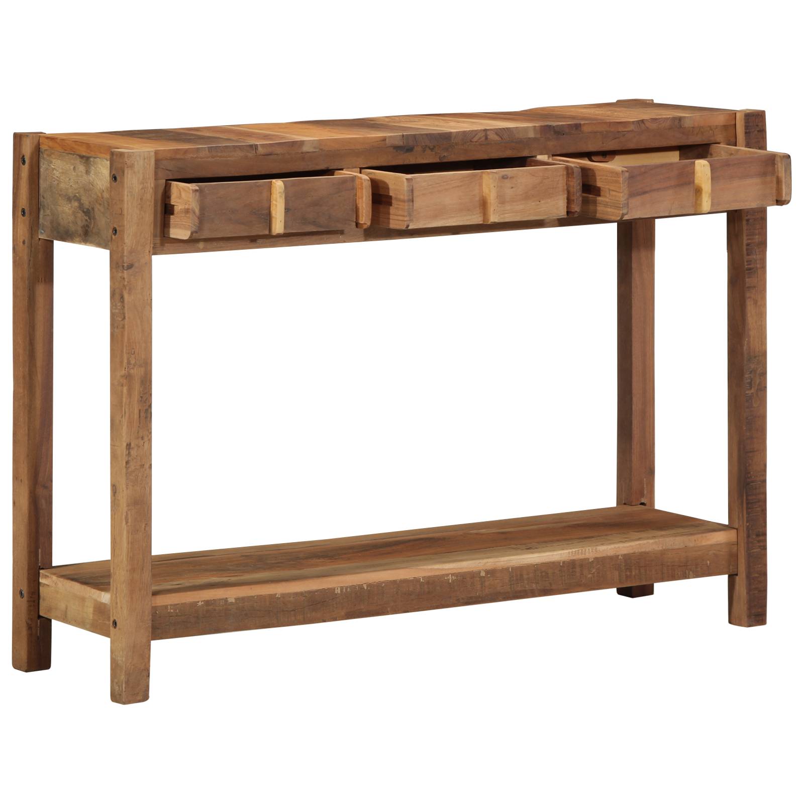 vidaXL Konsolentisch 107x33x76 cm Recyceltes Massivholz