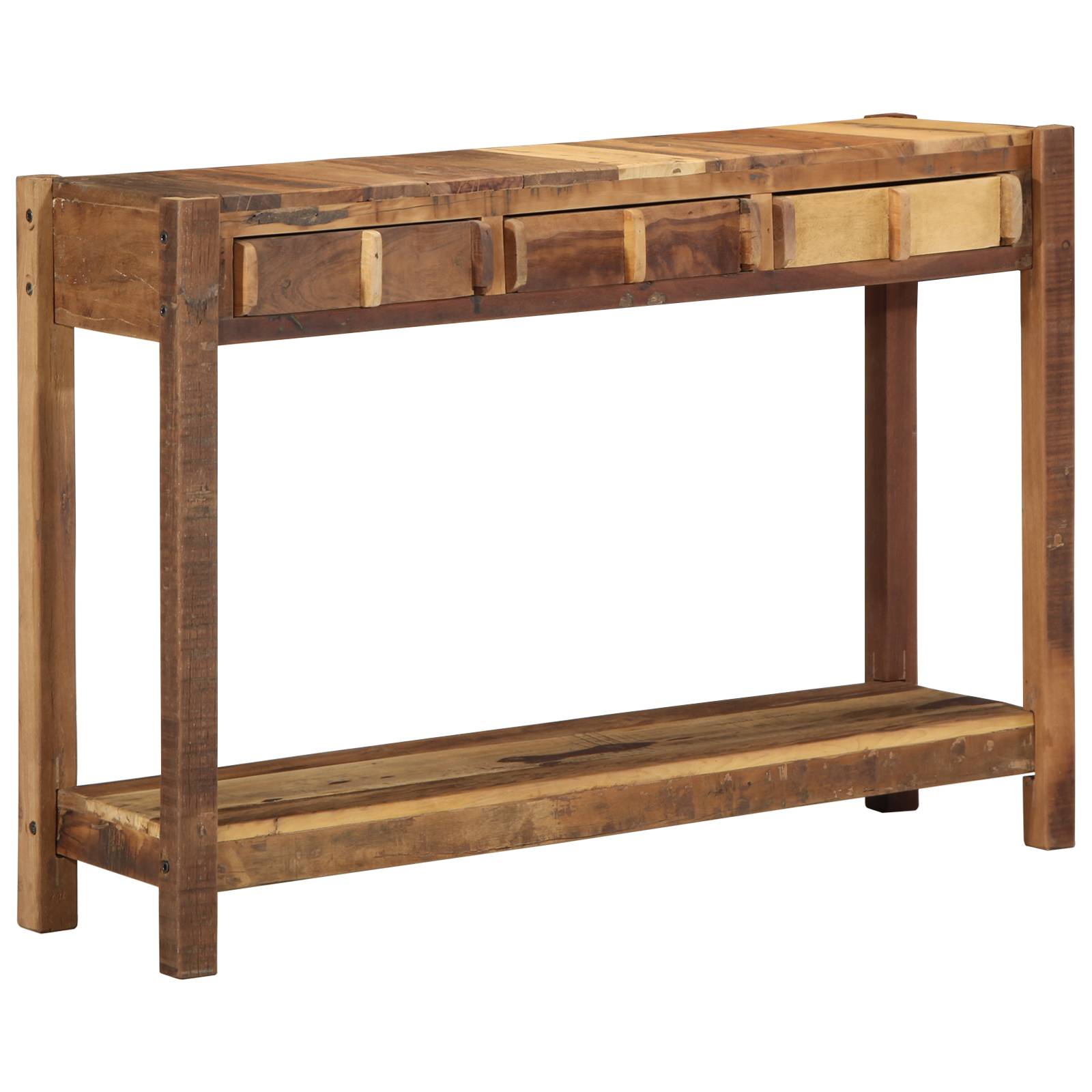 vidaXL Konsolentisch 107x33x76 cm Recyceltes Massivholz