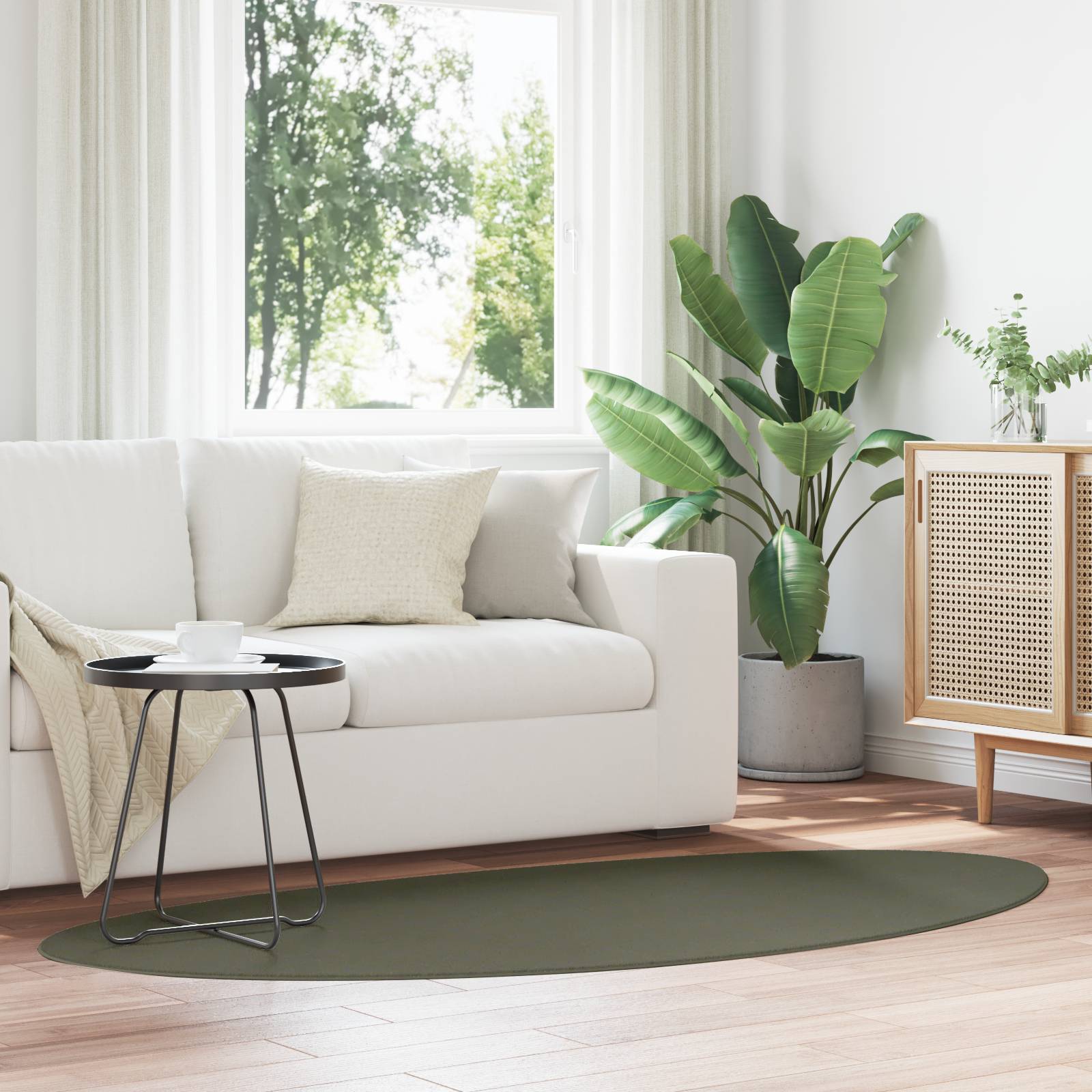 vidaXL Teppich "HUARTE" Kurzflor Weich und Waschbar Waldgrün 100x200 cm