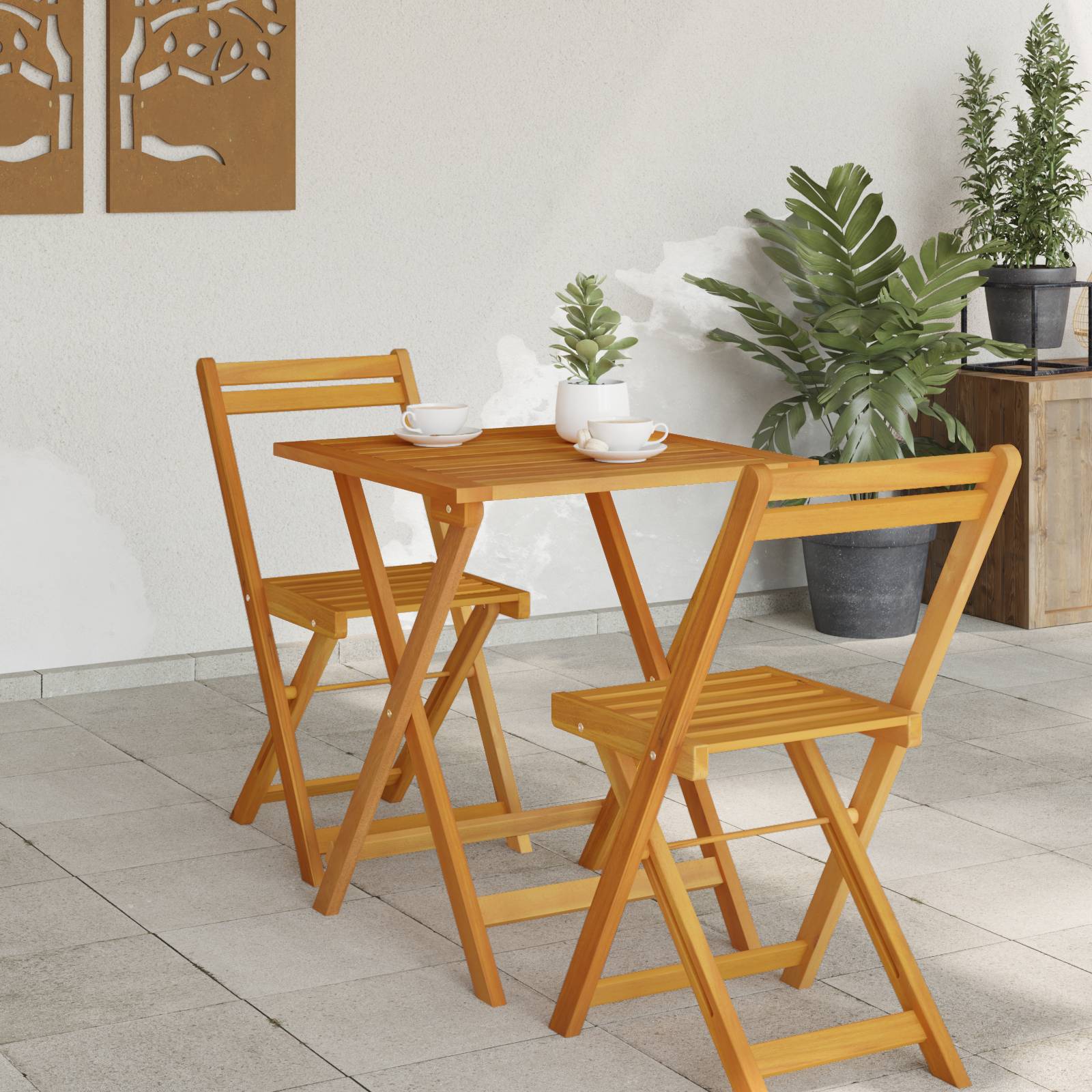 vidaXL Gartentisch Klappbar Quadratisch 60x60x72 cm Massivholz Akazie
