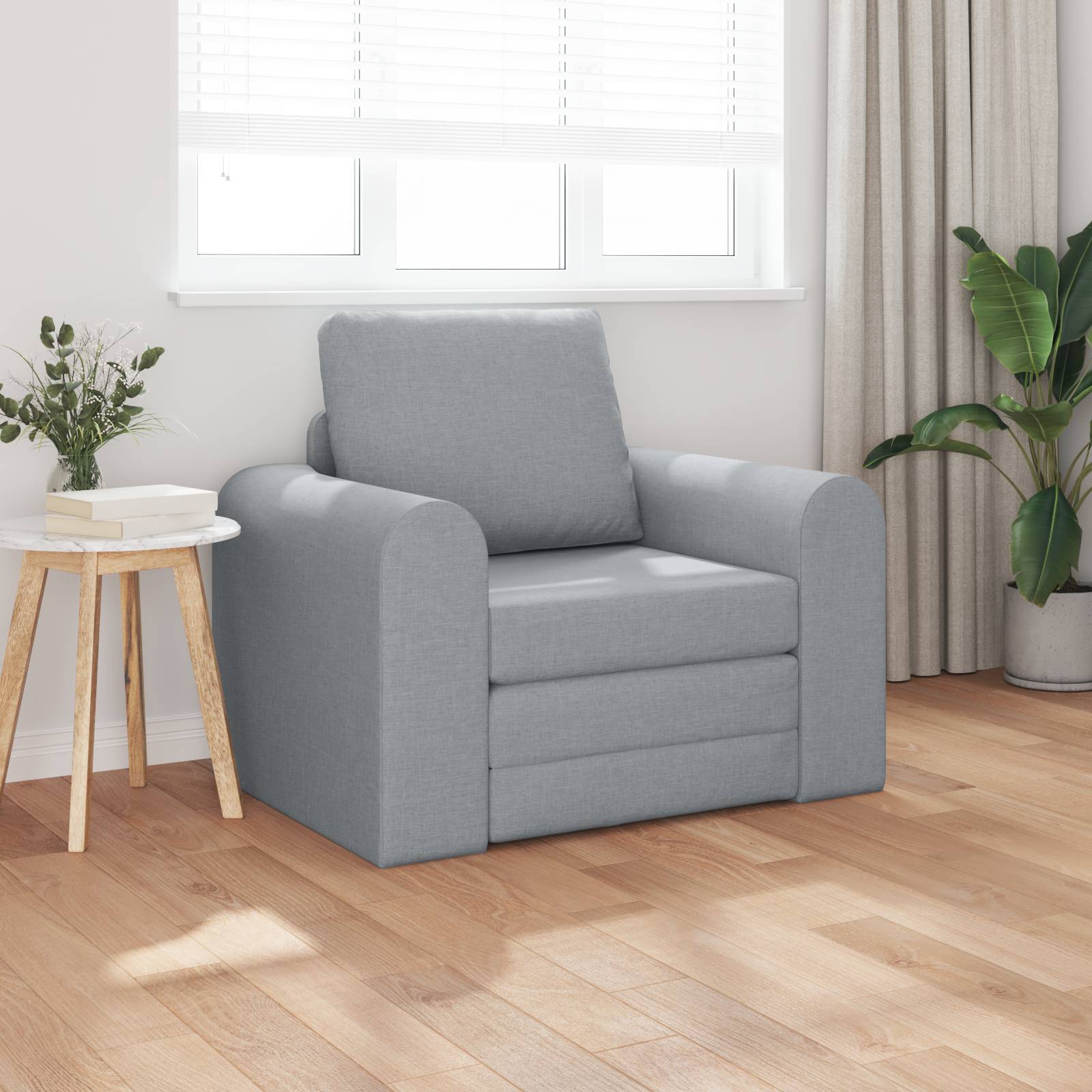 vidaXL Boden Schlafsofa 2-in-1 Hellgrau 98x71x83 cm Stoff
