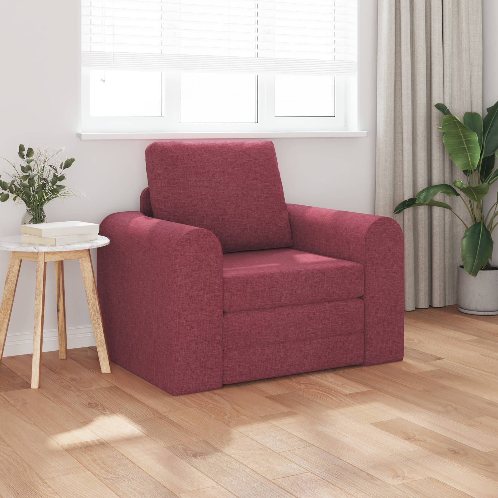 vidaXL Boden Schlafsofa 2-in-1 Burgunderrot 98x71x83 cm Stoff