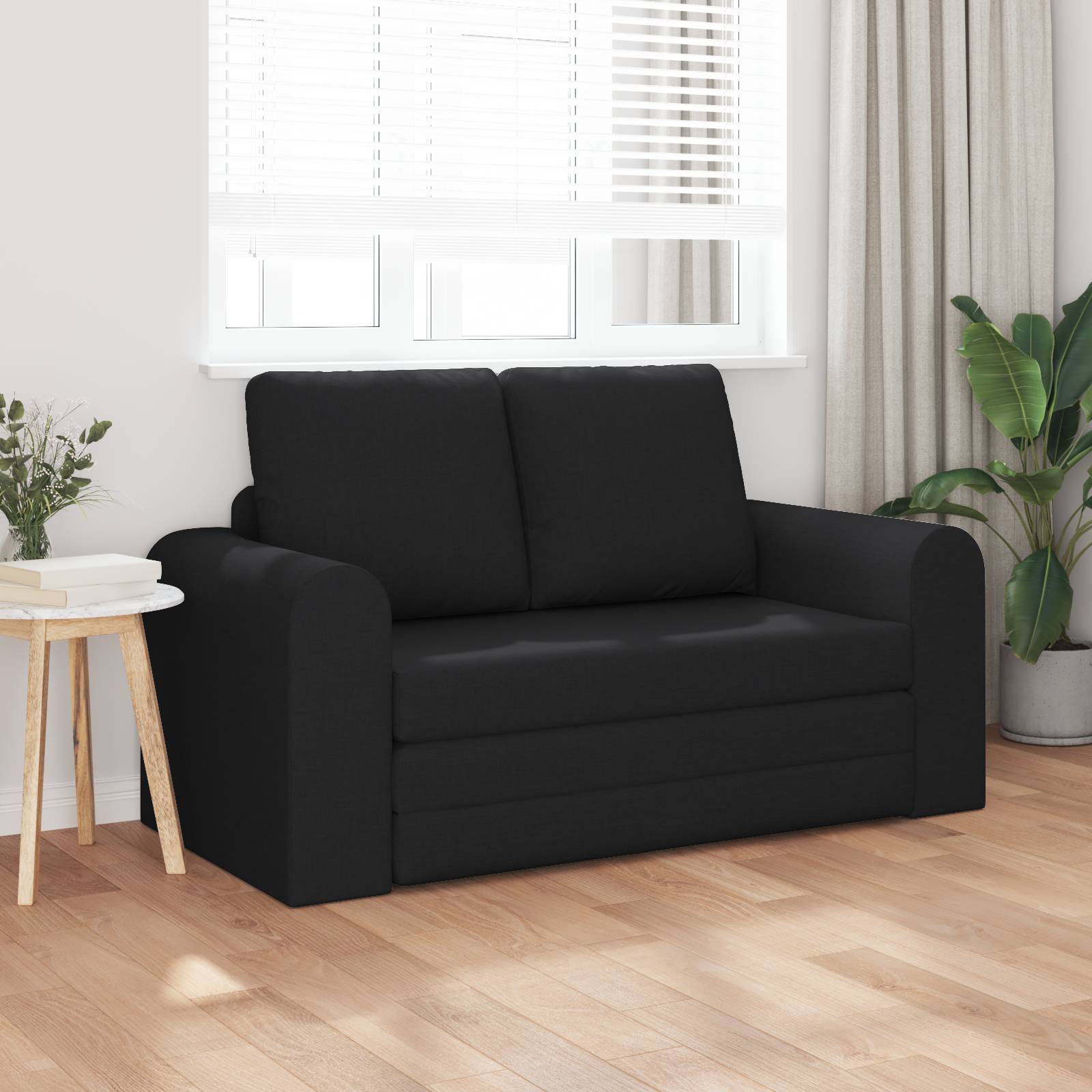 vidaXL Boden Sofa Bett 2-in-1 Schwarz 148x71x83 cm Stoff