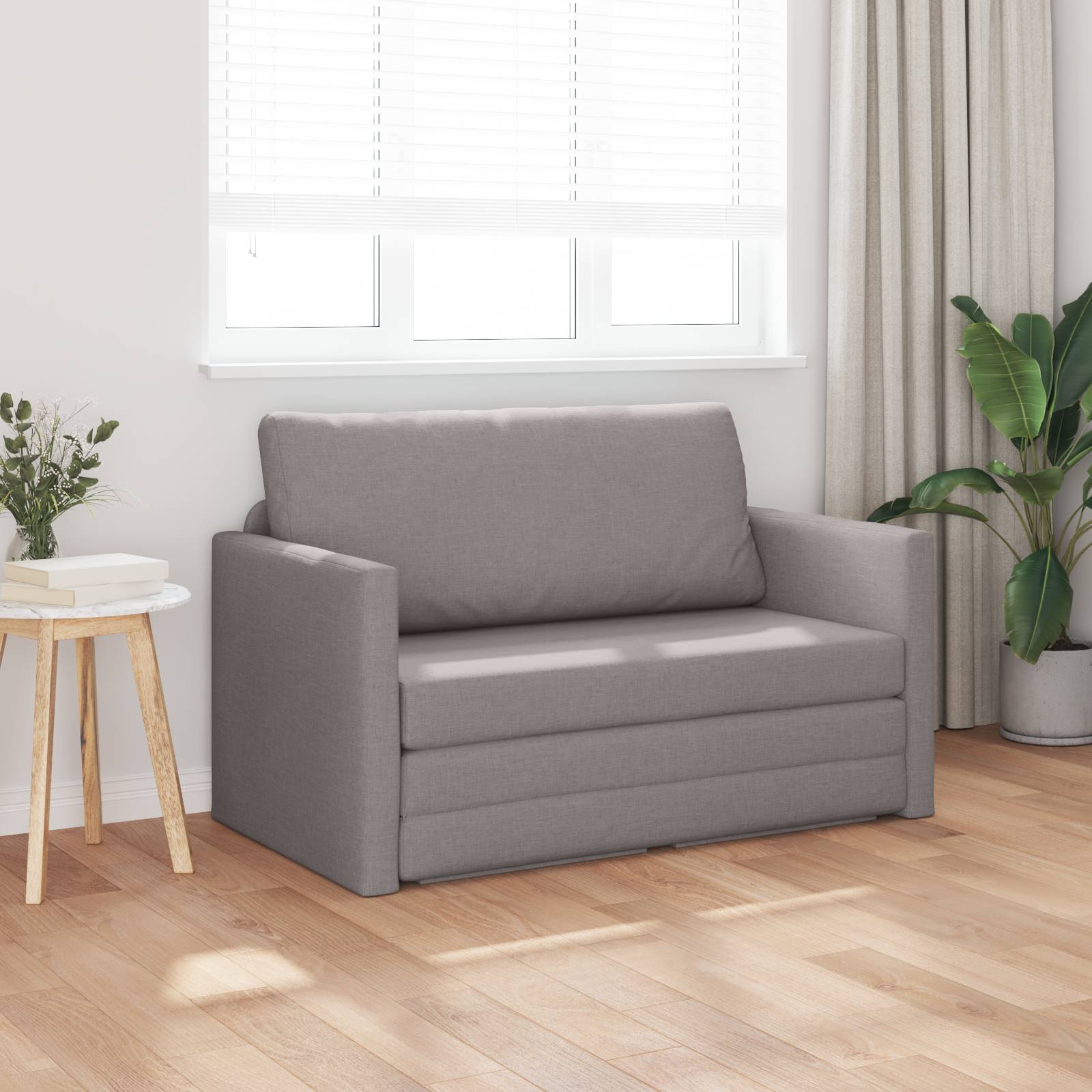vidaXL Bodensofa Bett 2-in-1 Taupe 124x71x78 cm Stoff