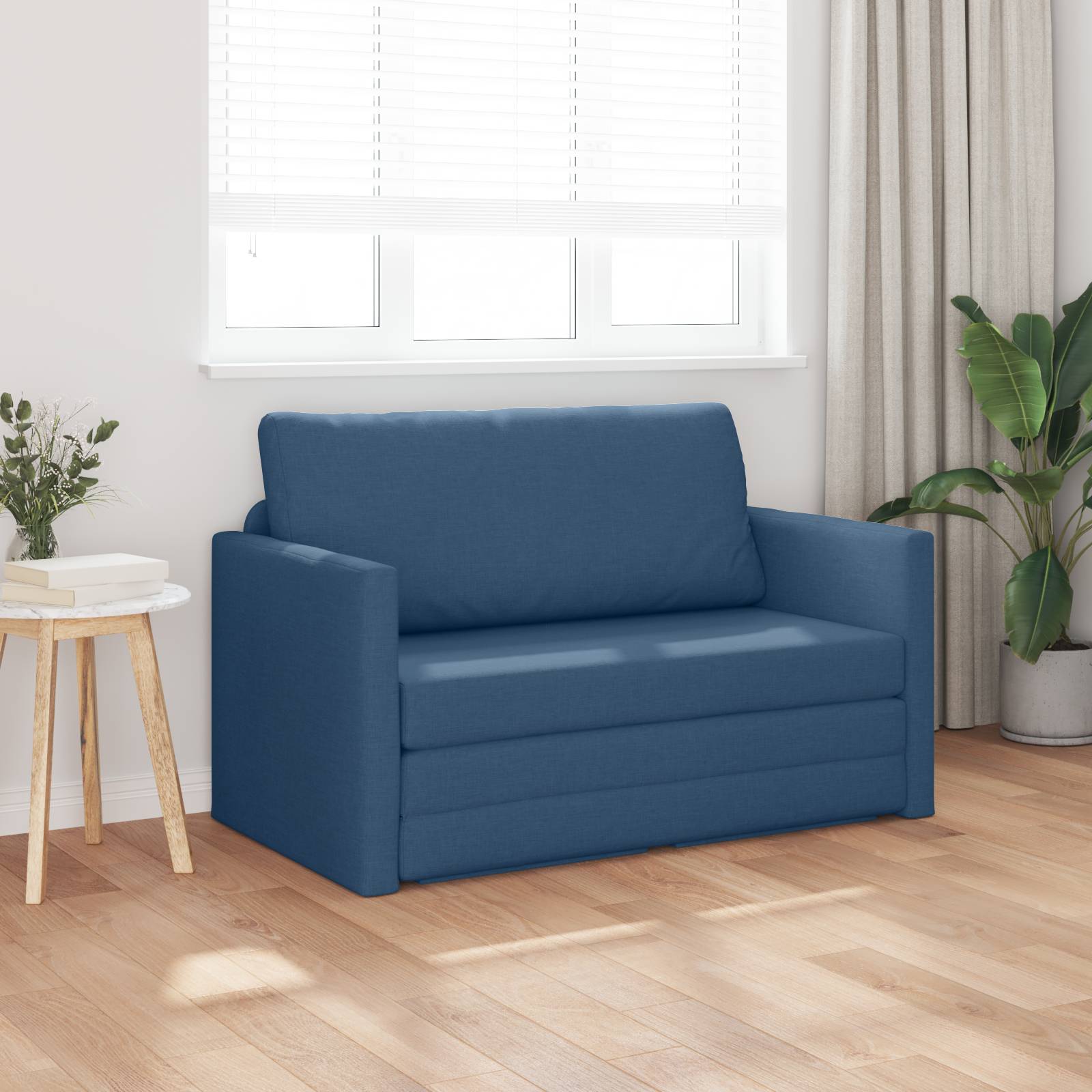 vidaXL Boden Sofa Bett 2-in-1 Blau 124x71x78 cm Stoff
