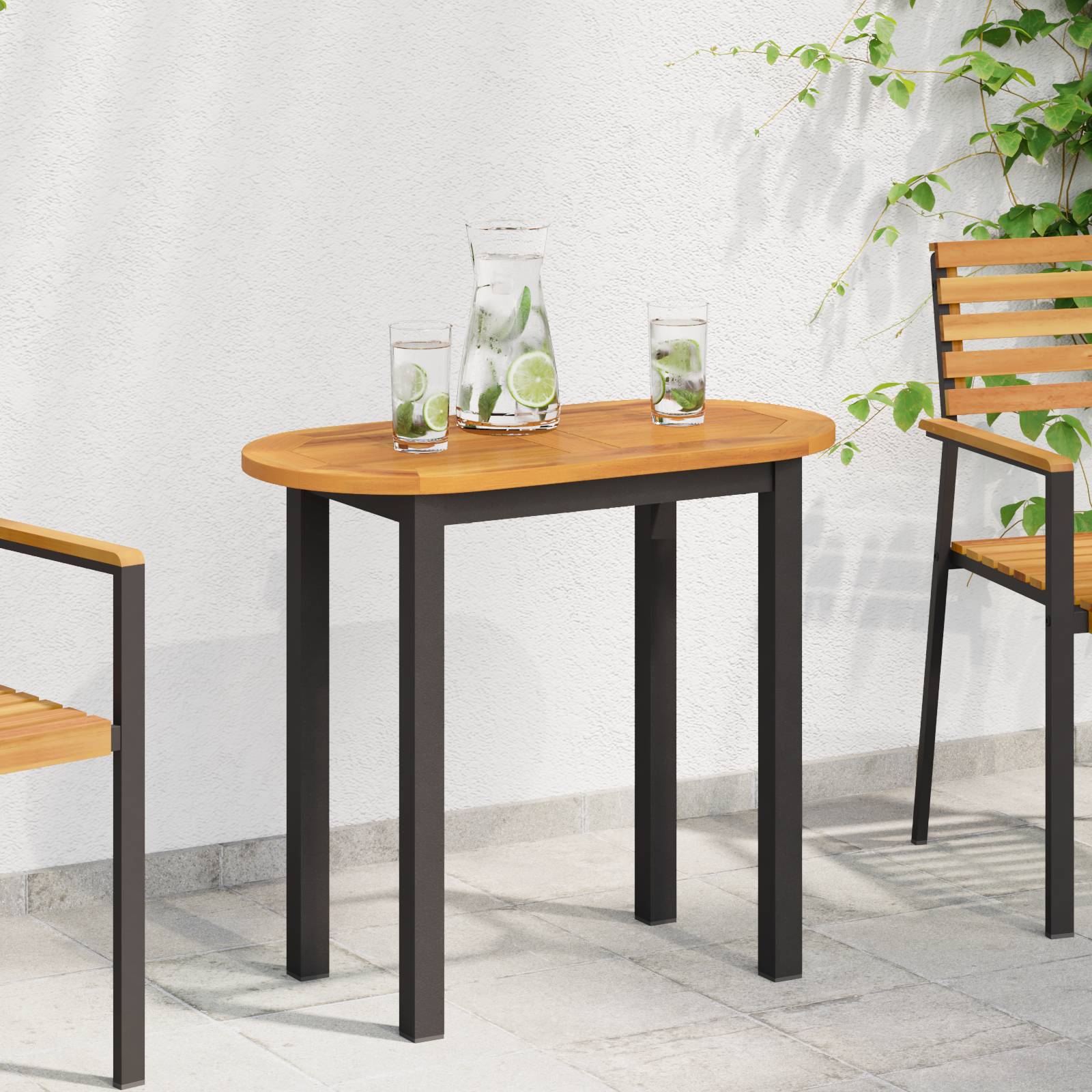 vidaXL Tischplatte 80x40x2,2 cm ovale massivholz Akazie