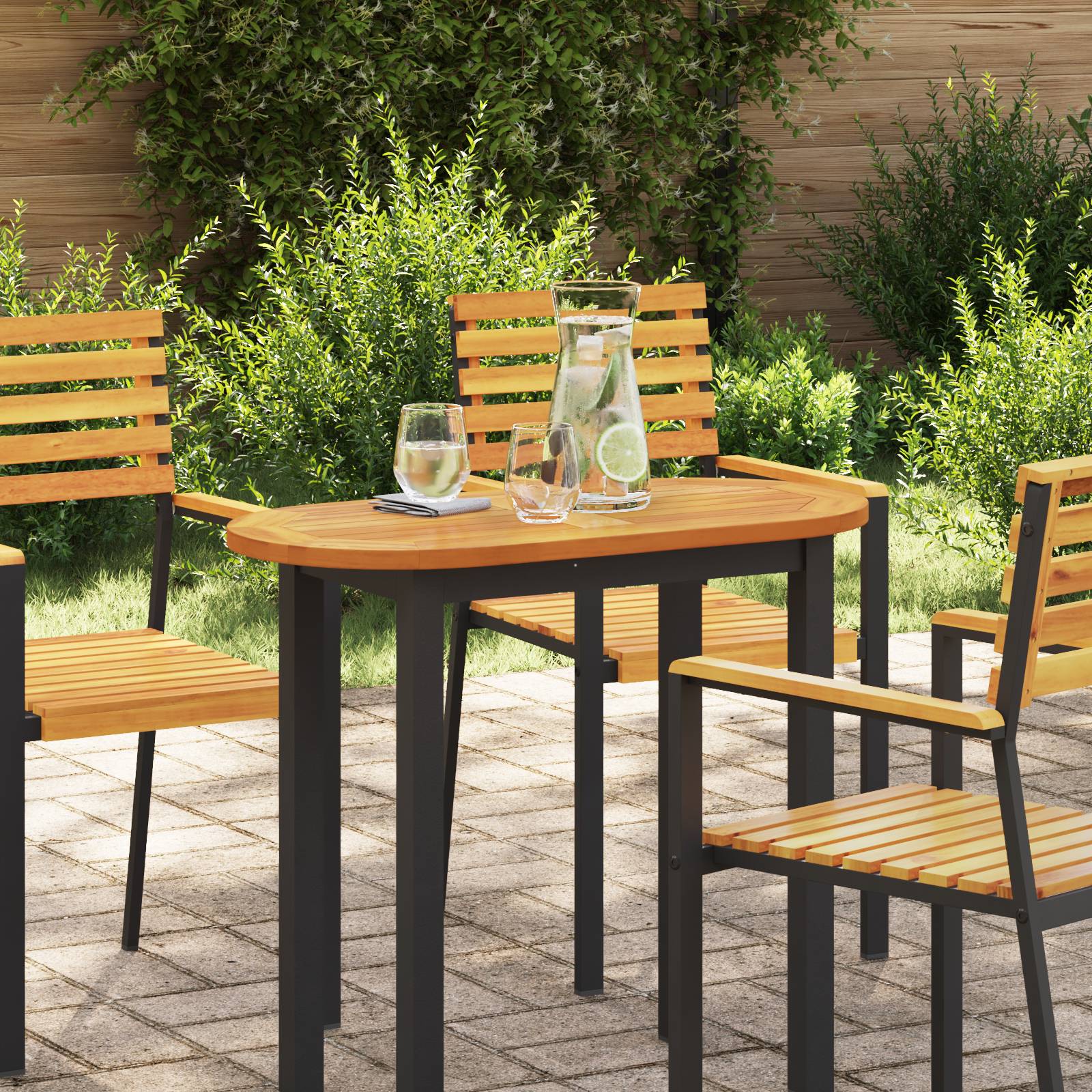 vidaXL Tischplatte 80x40x2,2 cm ovale massivholz Akazie