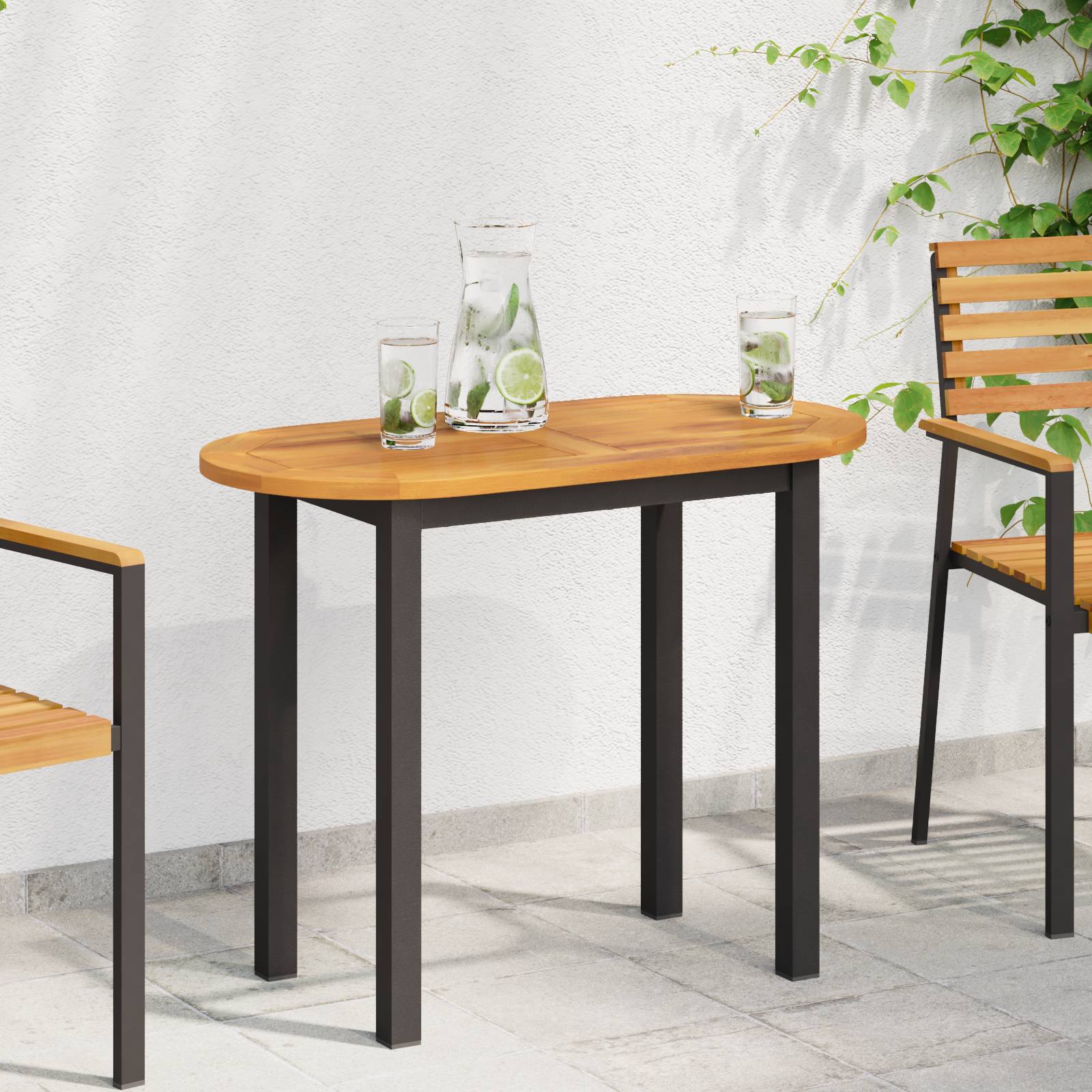 vidaXL Tischplatte 90x45x2,2 cm Oval Massivholz Akazie