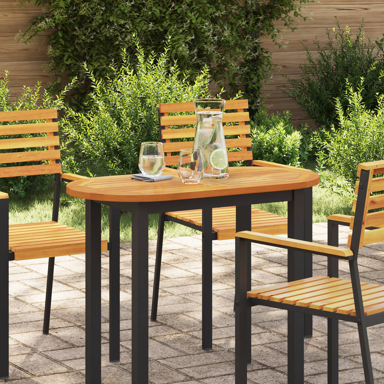 vidaXL Tischplatte 90x45x2,2 cm Oval Massivholz Akazie