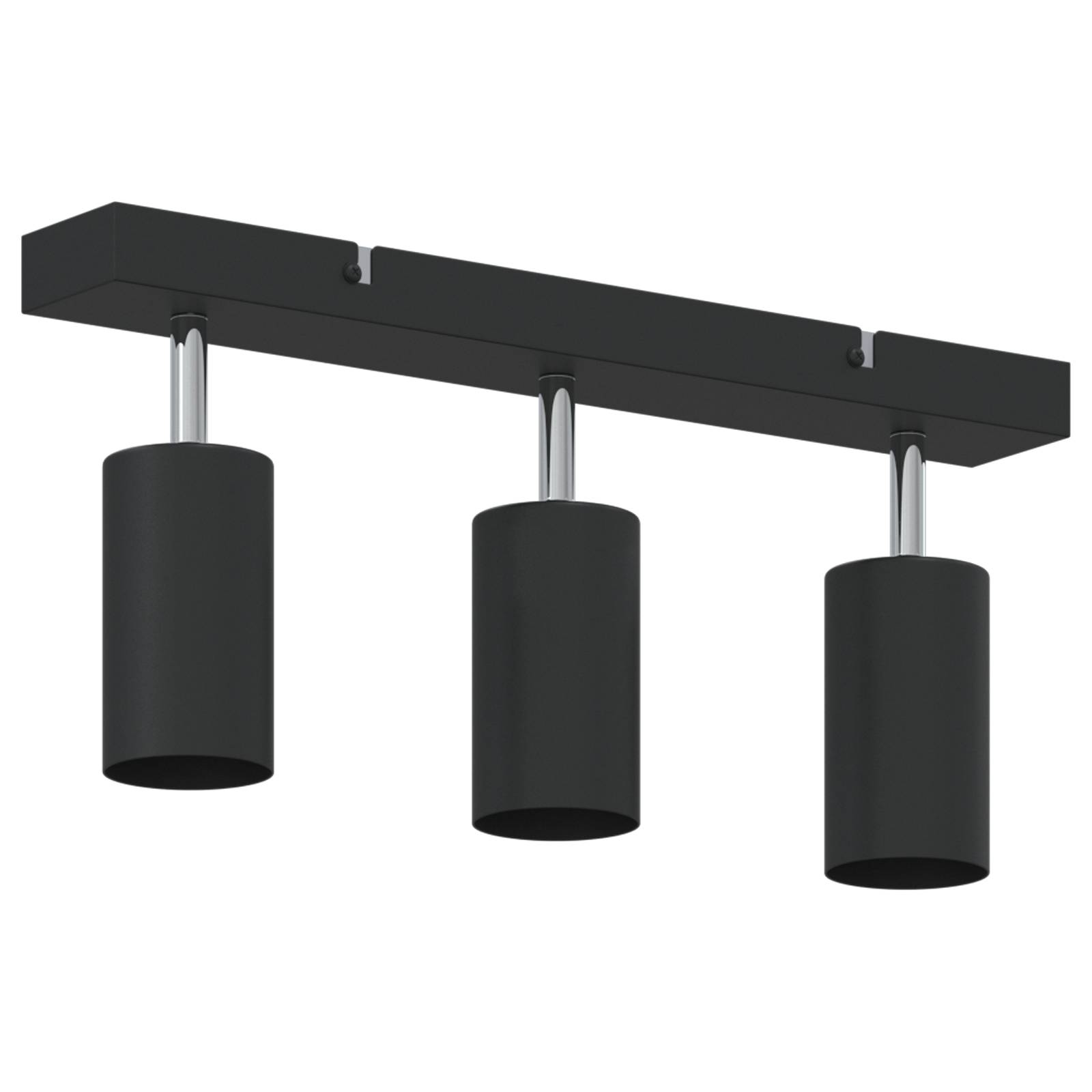 vidaXL Deckenstrahler 3-Flammig Verstellbar Schwarz GU10