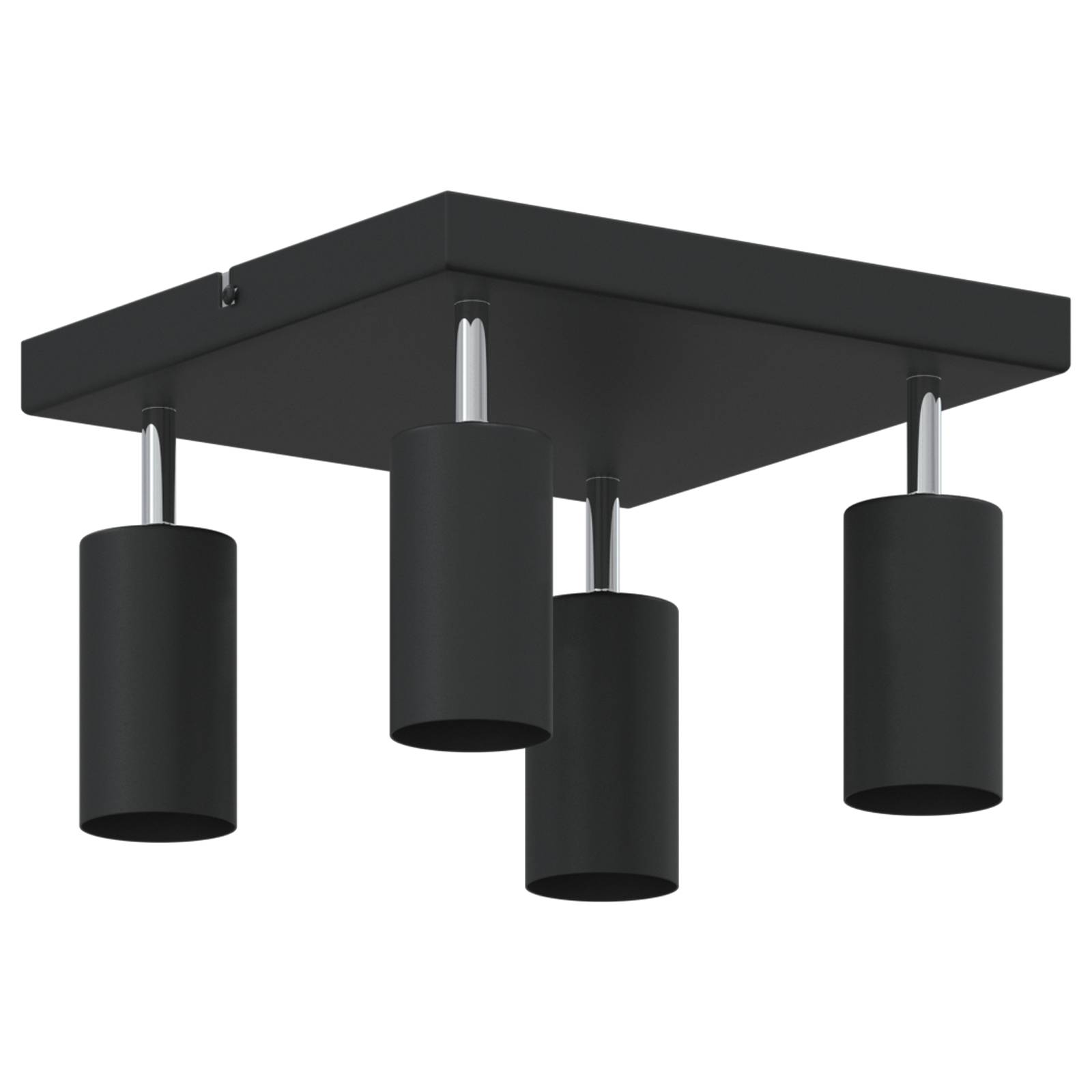 vidaXL Deckenstrahler 4-Flammig Verstellbar Schwarz GU10
