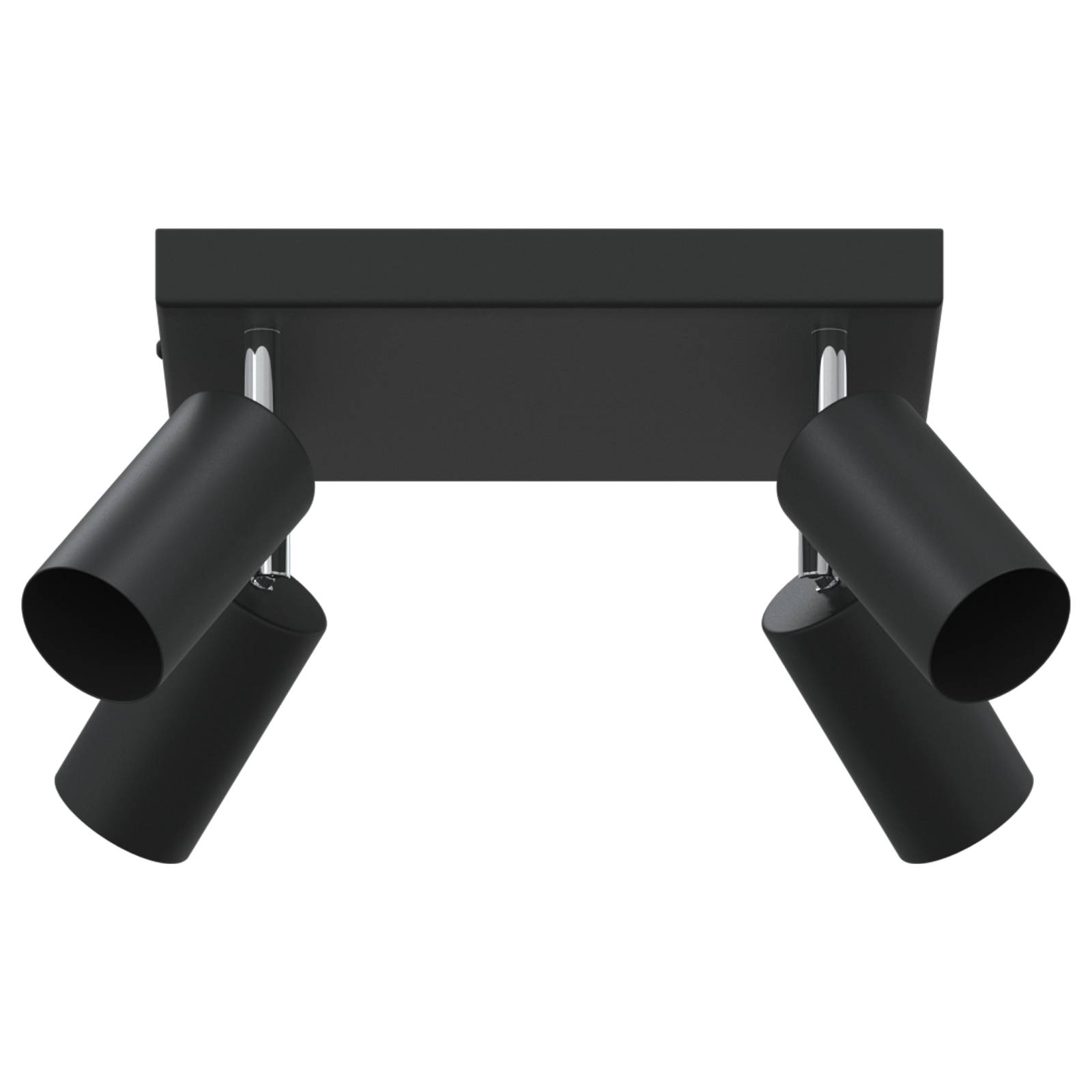 vidaXL Deckenstrahler 4-Flammig Verstellbar Schwarz GU10