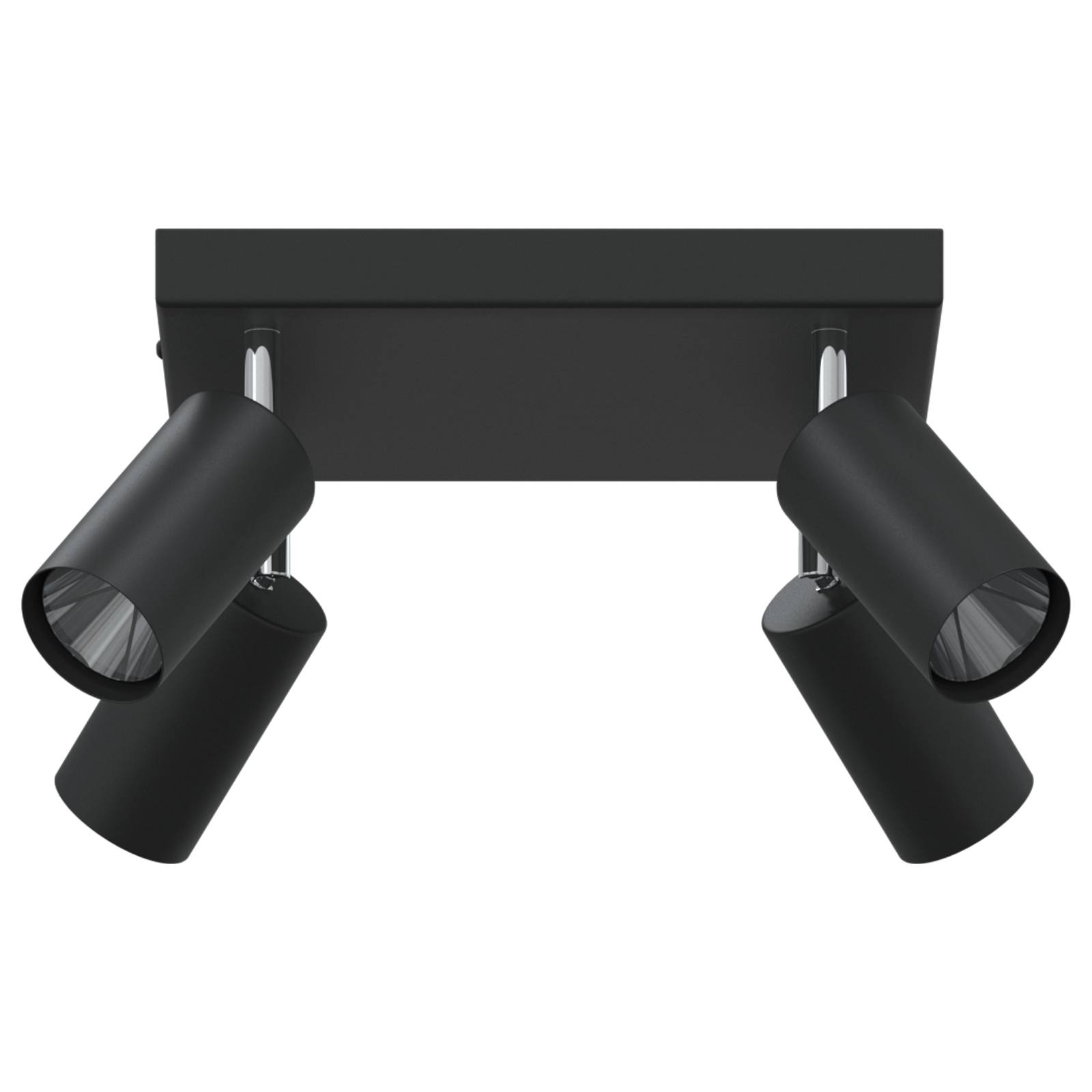 vidaXL Deckenstrahler 4-Flammig Verstellbar Schwarz GU10