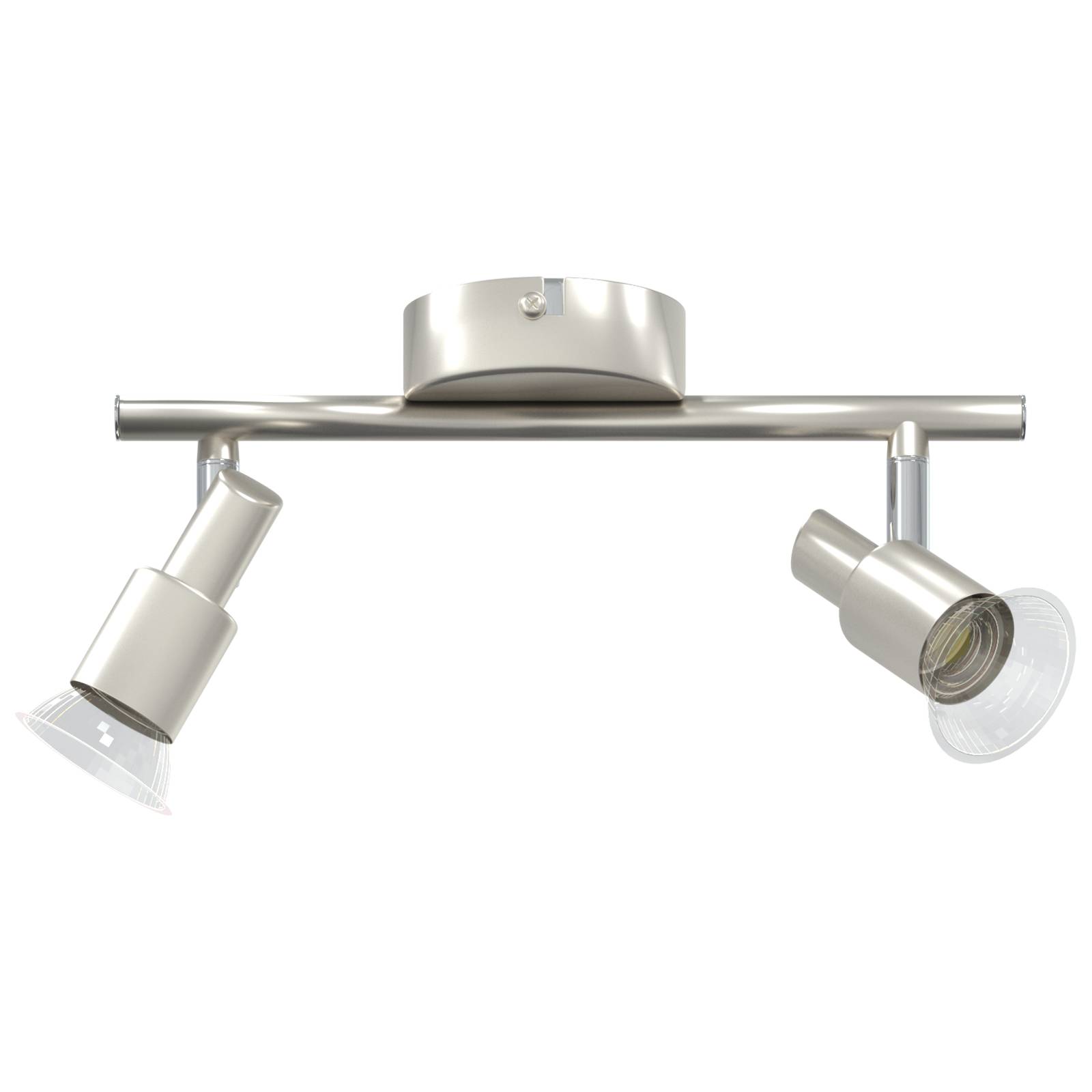 vidaXL Deckenstrahler 2 Wege verstellbar Gebürstetes Nickel GU10
