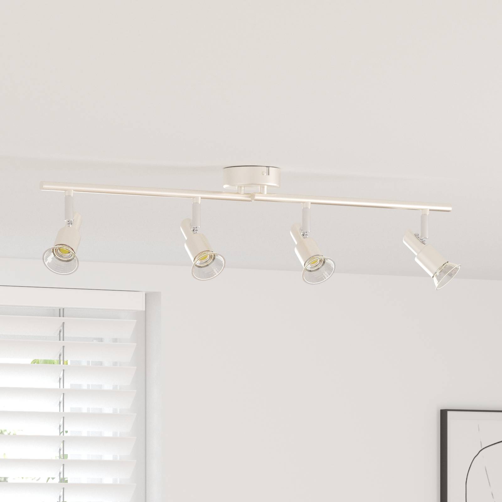 vidaXL Deckenstrahler 4-Fach Verstellbar Gebürstetes Nickel GU10