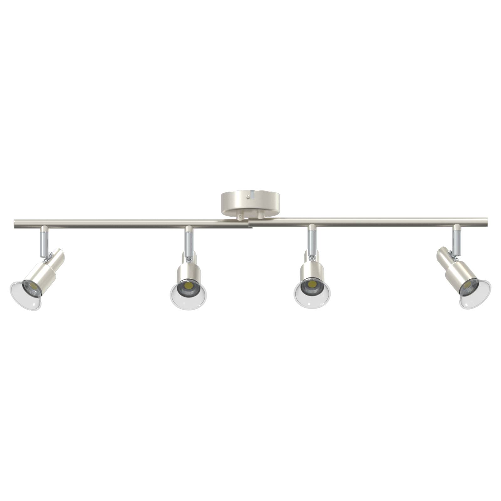 vidaXL Deckenstrahler 4-Fach Verstellbar Gebürstetes Nickel GU10