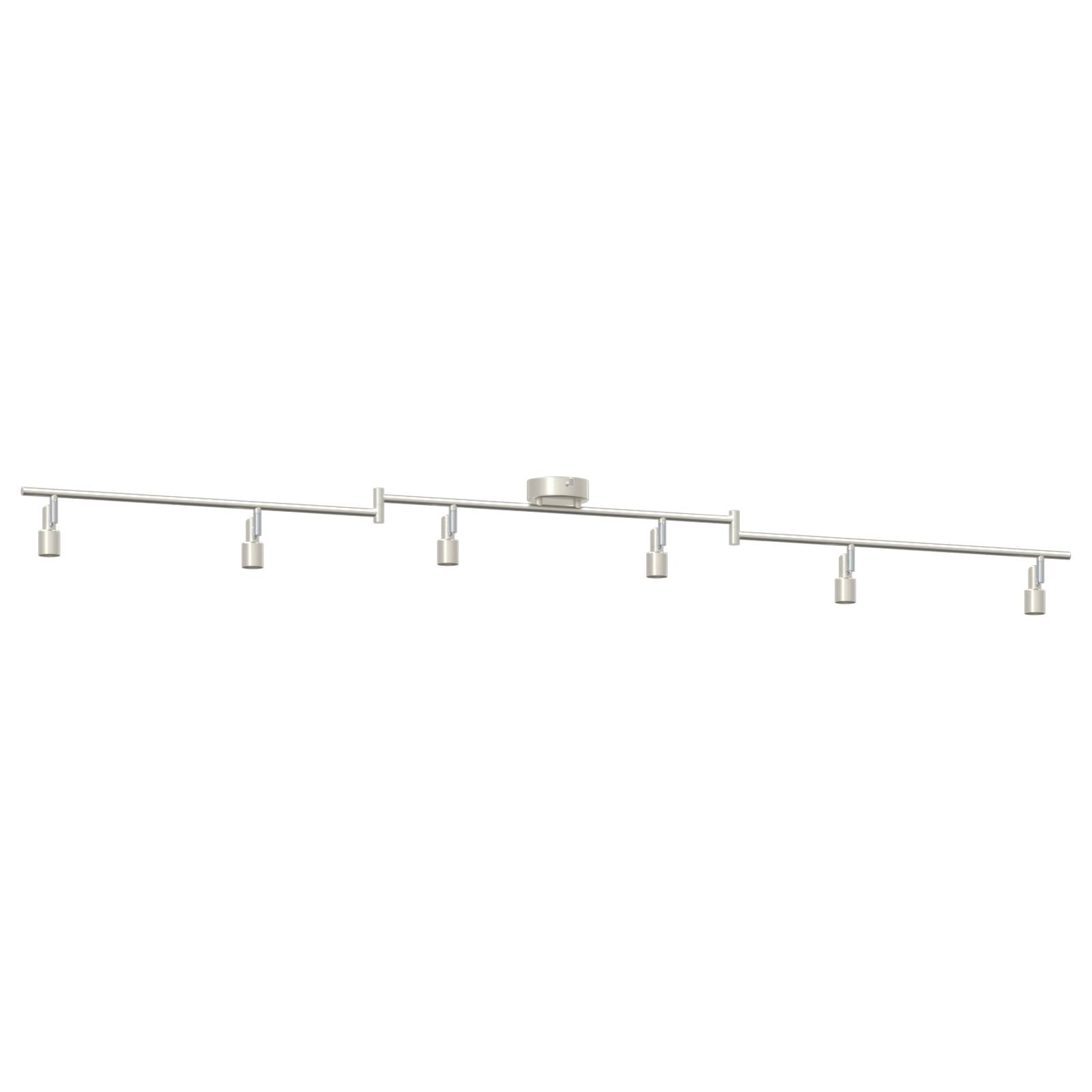 vidaXL Deckenstrahler 6-fach verstellbar Gebürstetes Nickel GU10