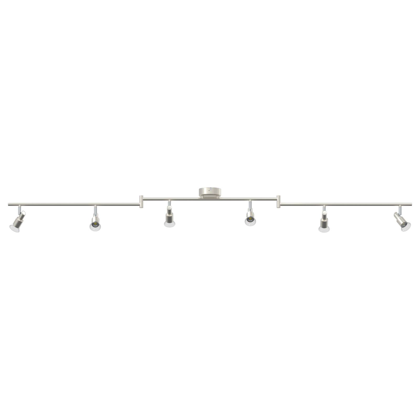 vidaXL Deckenstrahler 6-fach verstellbar Gebürstetes Nickel GU10