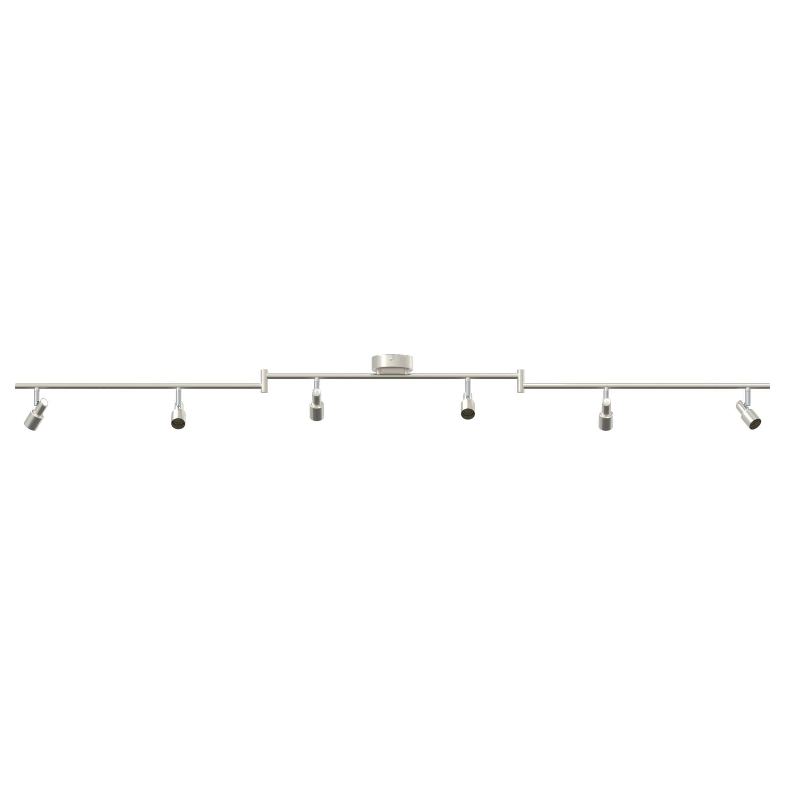 vidaXL Deckenstrahler 6-fach verstellbar Gebürstetes Nickel GU10