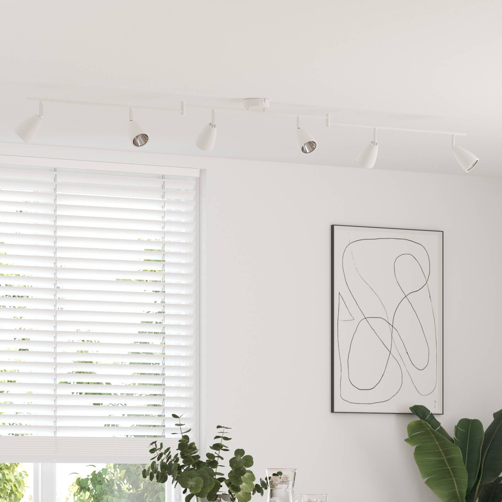 vidaXL Decken Spotlicht 6 Wege verstellbar Weiß GU10