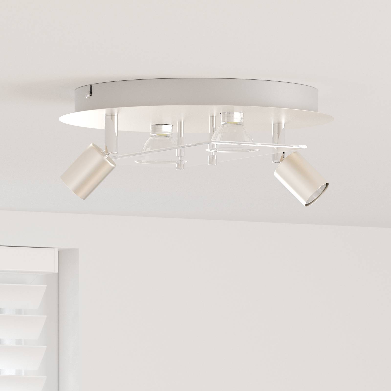 vidaXL Deckenstrahler mit 2 verstellbaren Köpfen Matte Nickel GU10
