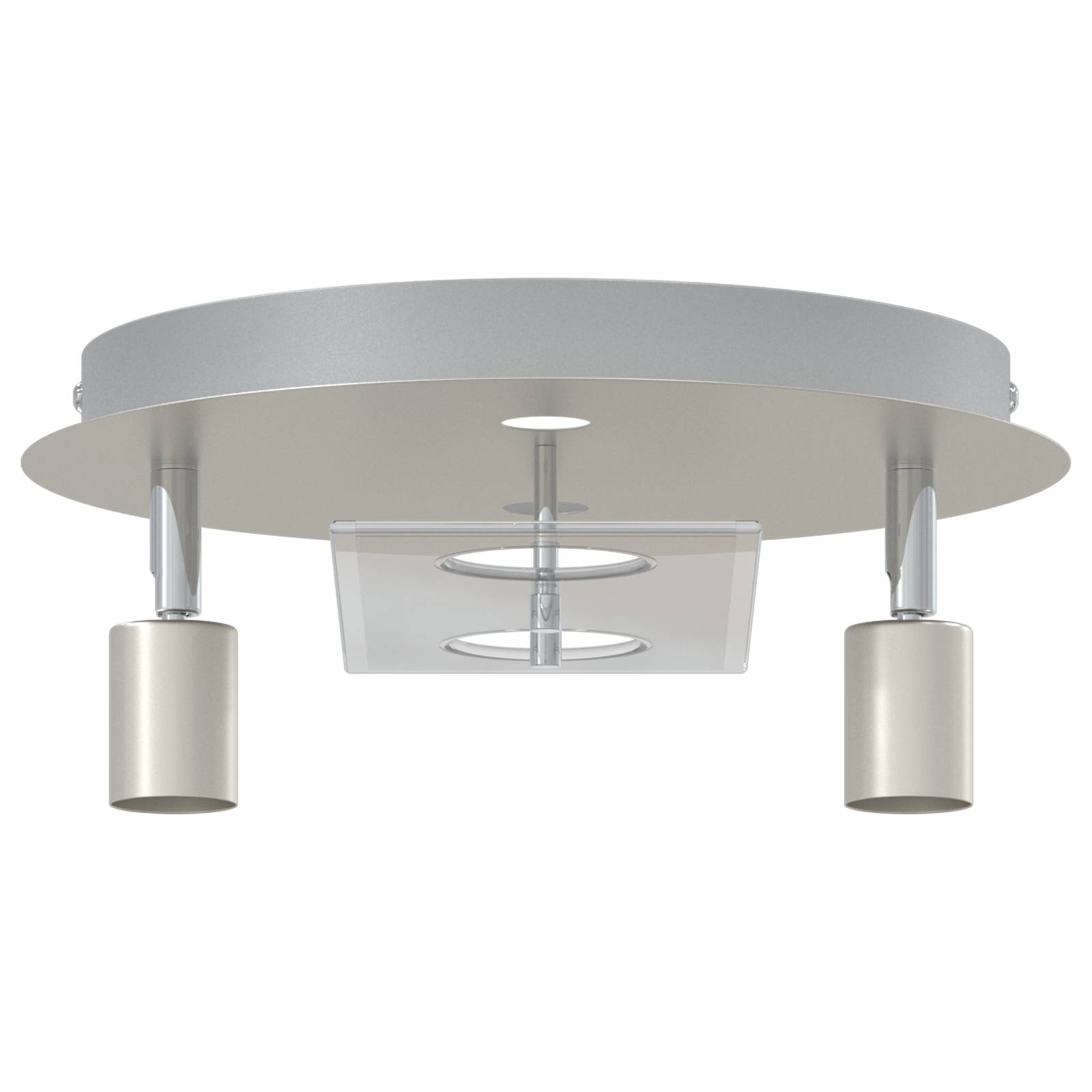 vidaXL Deckenstrahler mit 2 verstellbaren Köpfen Matte Nickel GU10