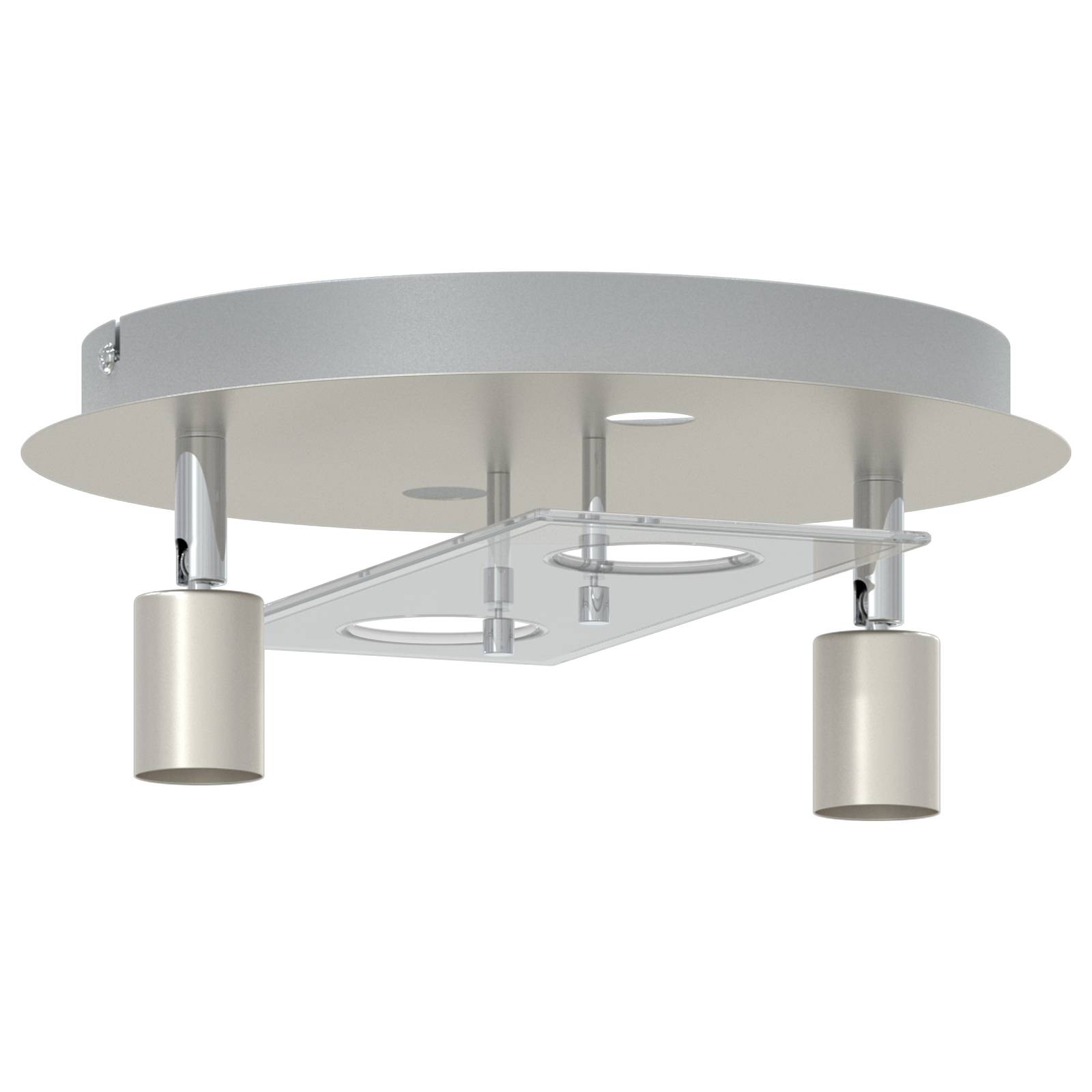 vidaXL Deckenstrahler mit 2 verstellbaren Köpfen Matte Nickel GU10